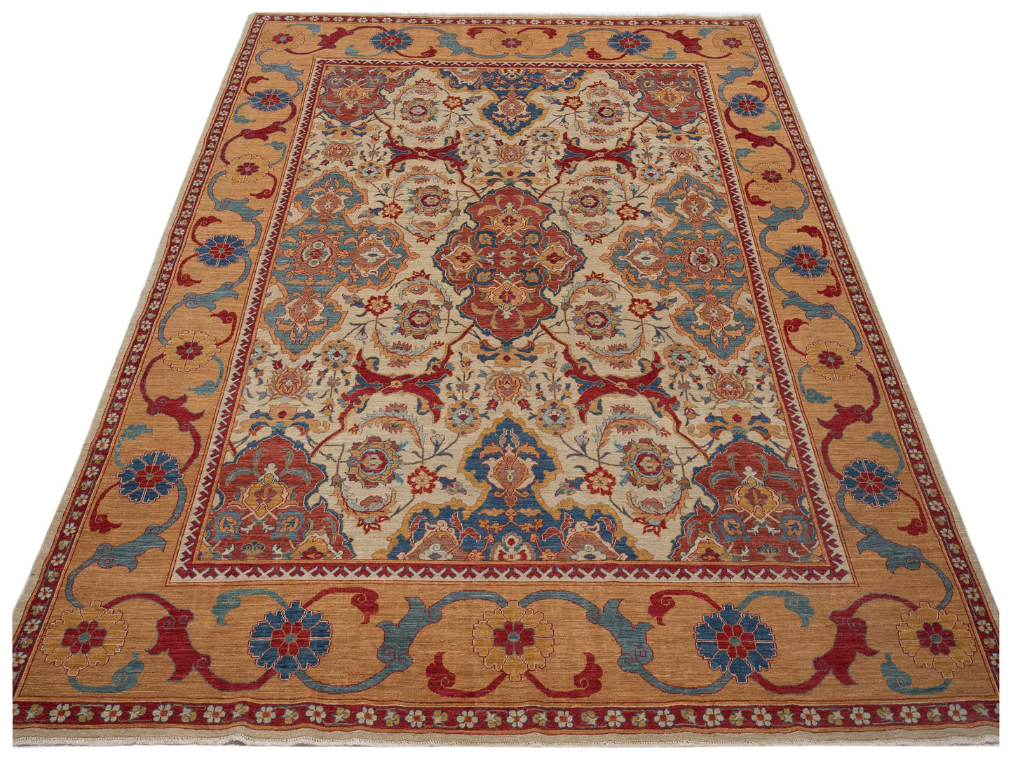 Antique Loom Fine 147214 Ivory Gold 9.7x11.1 Hand Knotted Rug