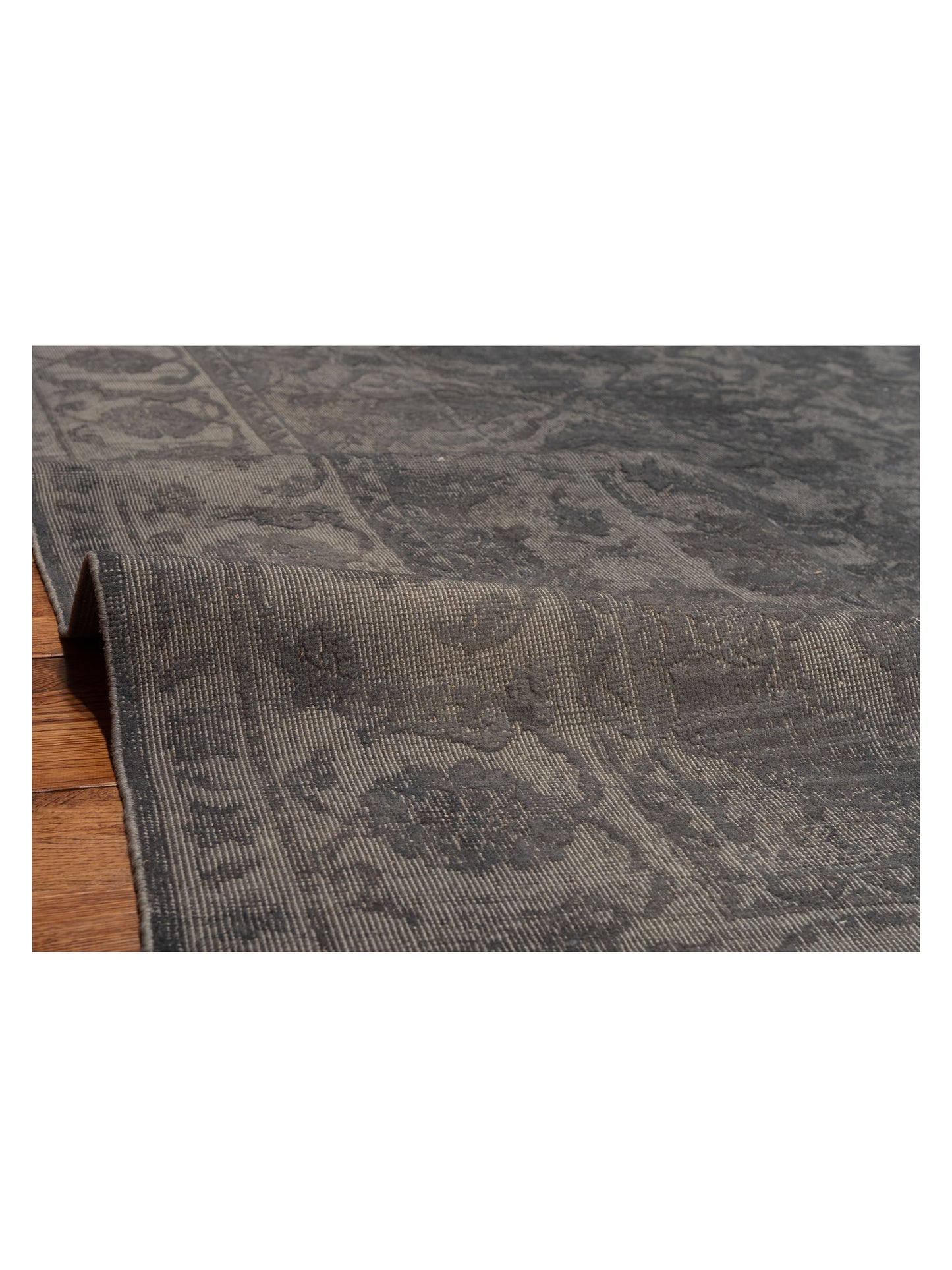 Vintage 88139 Gray 8x9.10 Hand Knotted Rug