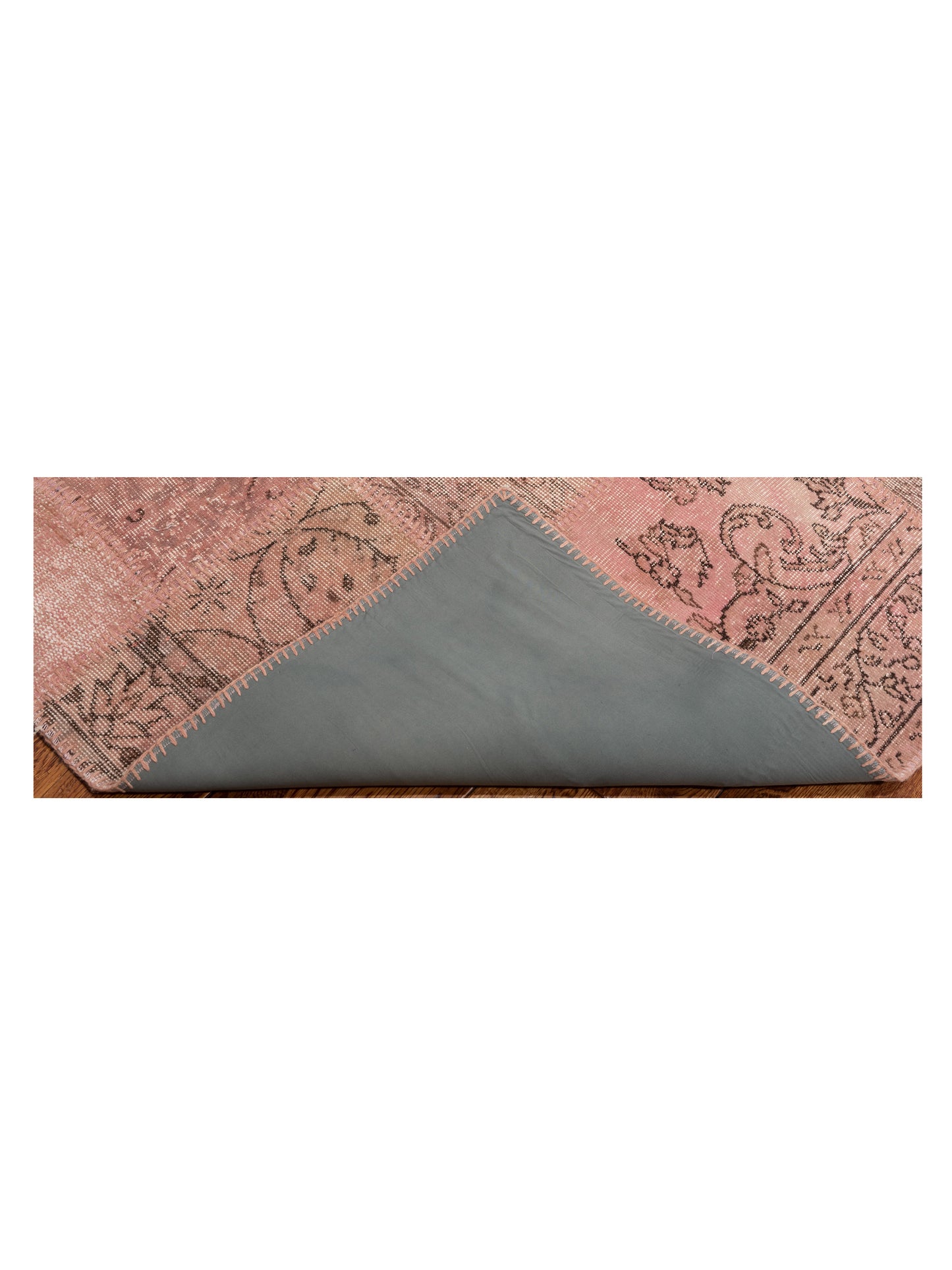 Turkish Vestige Patchwork 149180 Pink 8x9.11 Hand Knotted Rug