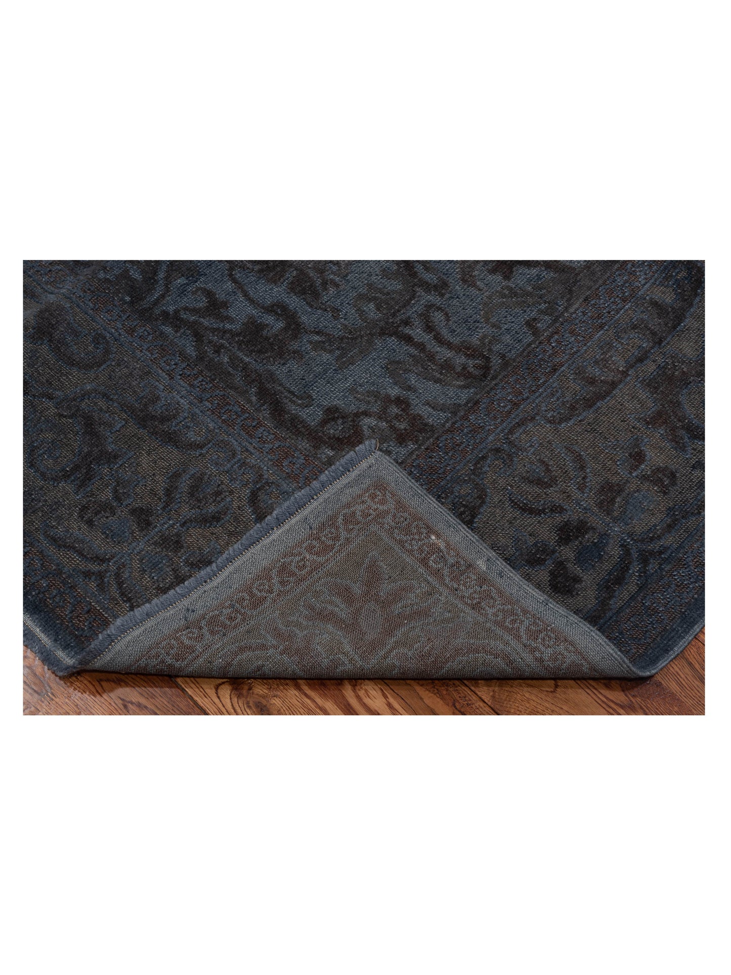 Vintage 93102 Gray 6.11x9.4 Hand Knotted Rug