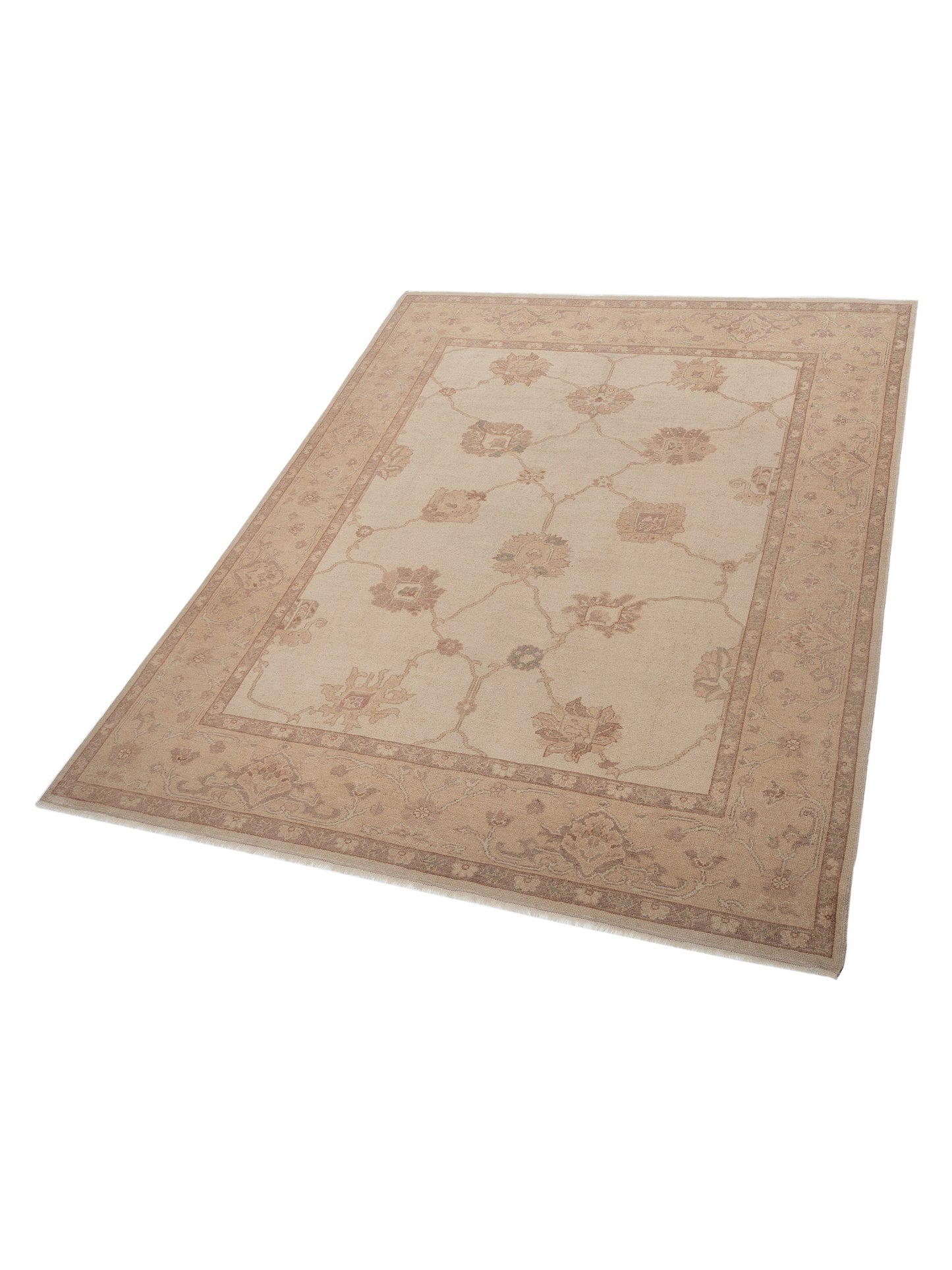 Anadol Oushak 80447 Cream Camel 9.2x11.6 Hand Knotted Rug
