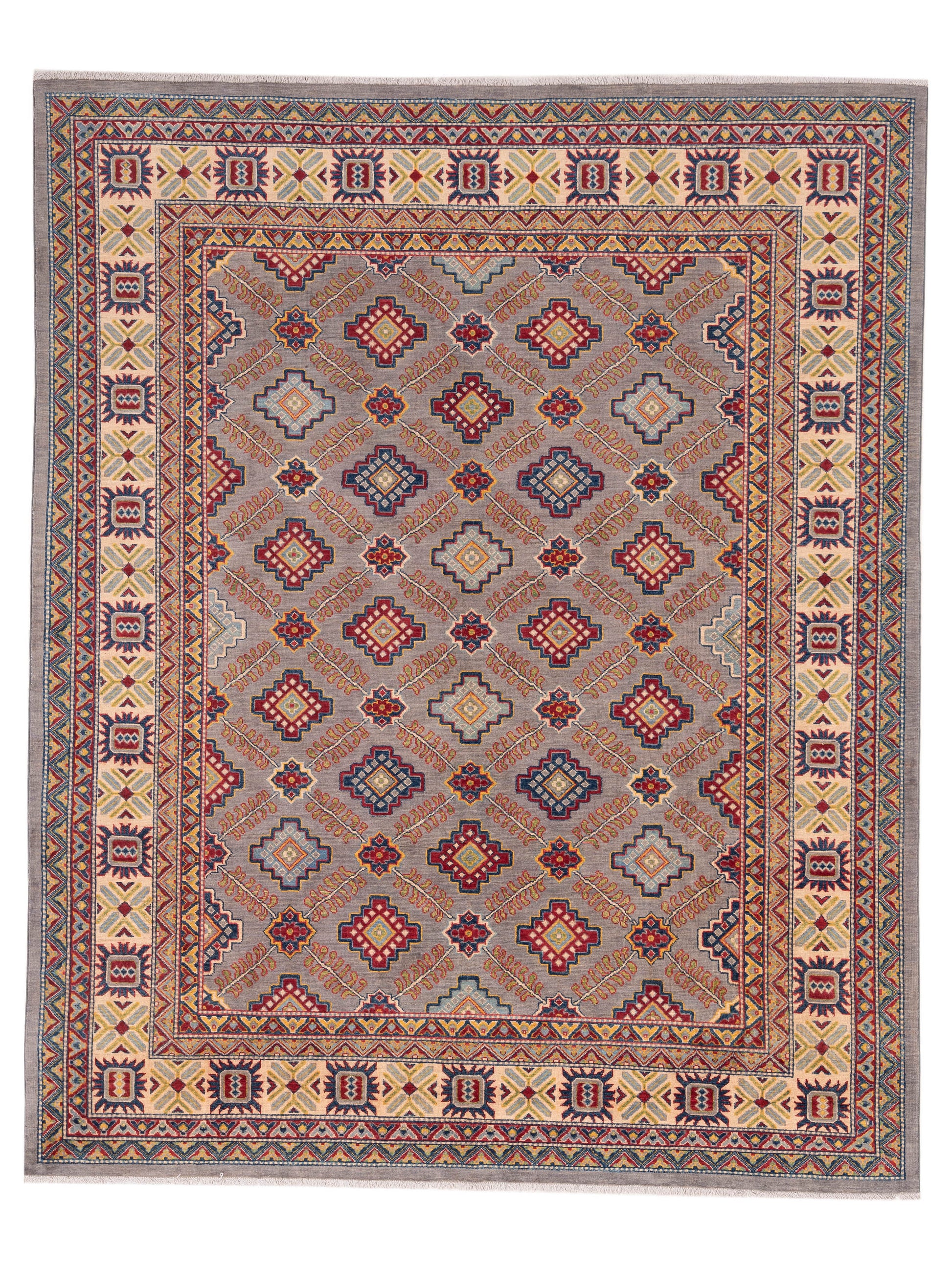 Nomad Kazak  Gray Ivory Tribal