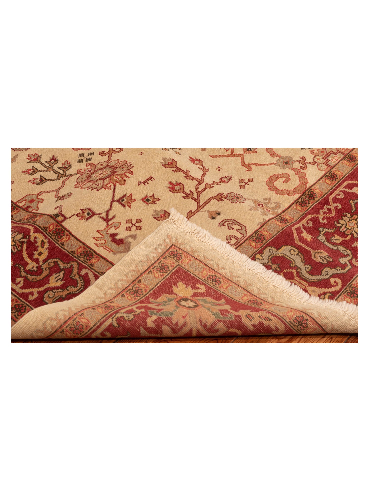 Antique Loom 117181 Ivory Red 6.9x9.5 Hand Knotted Rug