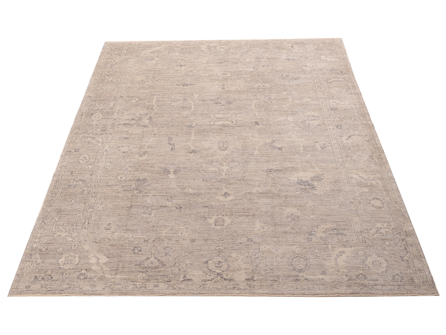 Angora Oushak 156095 Gray Gray 9x11.7 Hand Knotted Rug