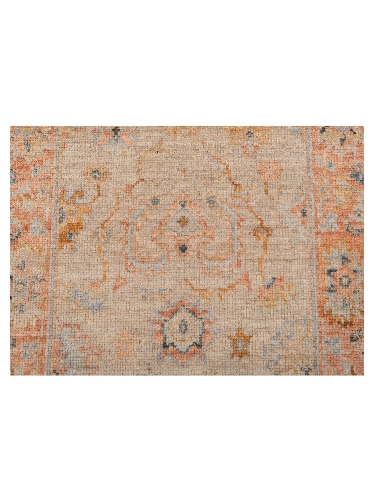 Angora Oushak 149384 Ivory Rust 2.7x9.8 Hand Knotted Rug