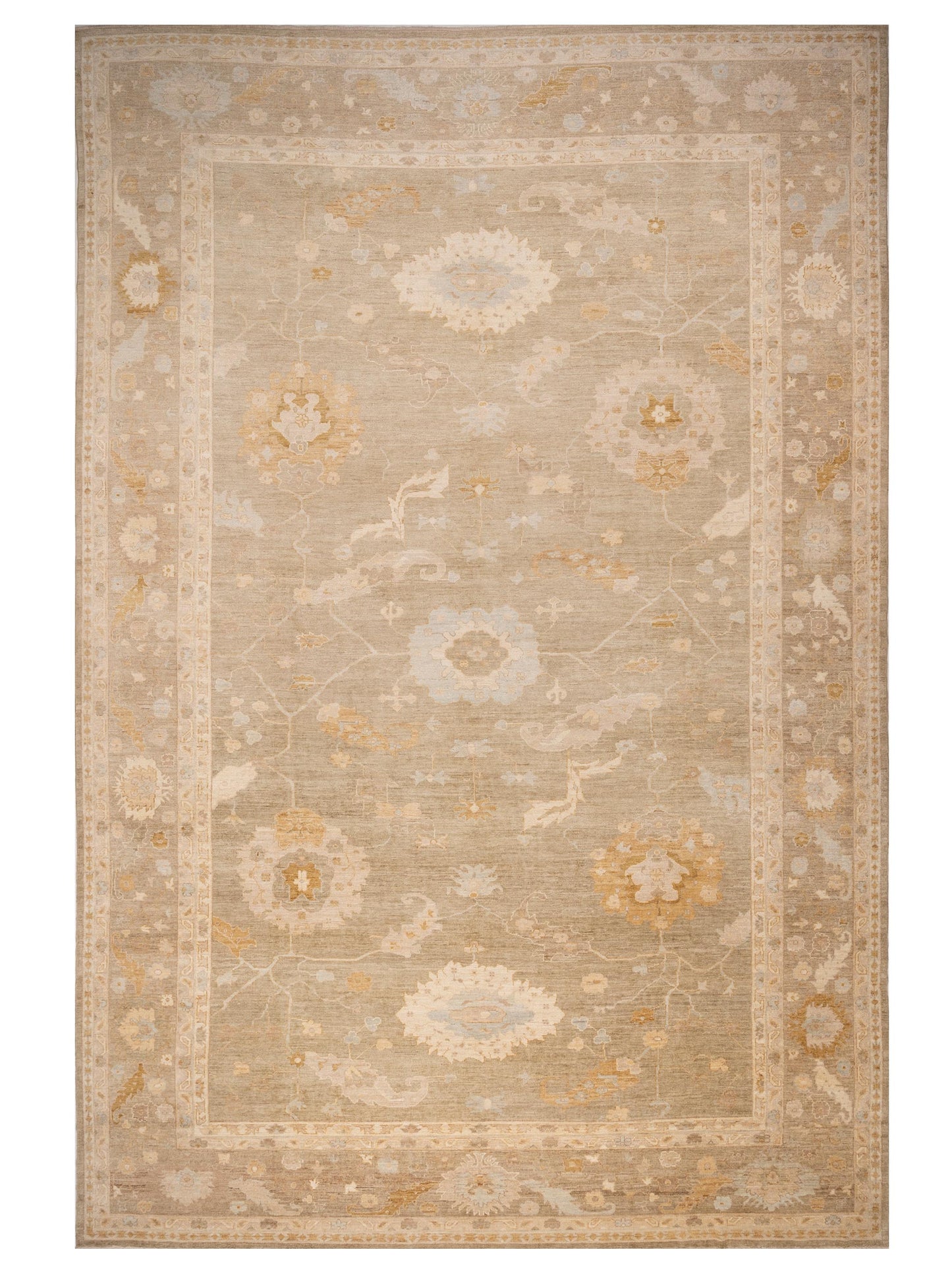 Anadol Angora Oushak  Green Brown Traditional