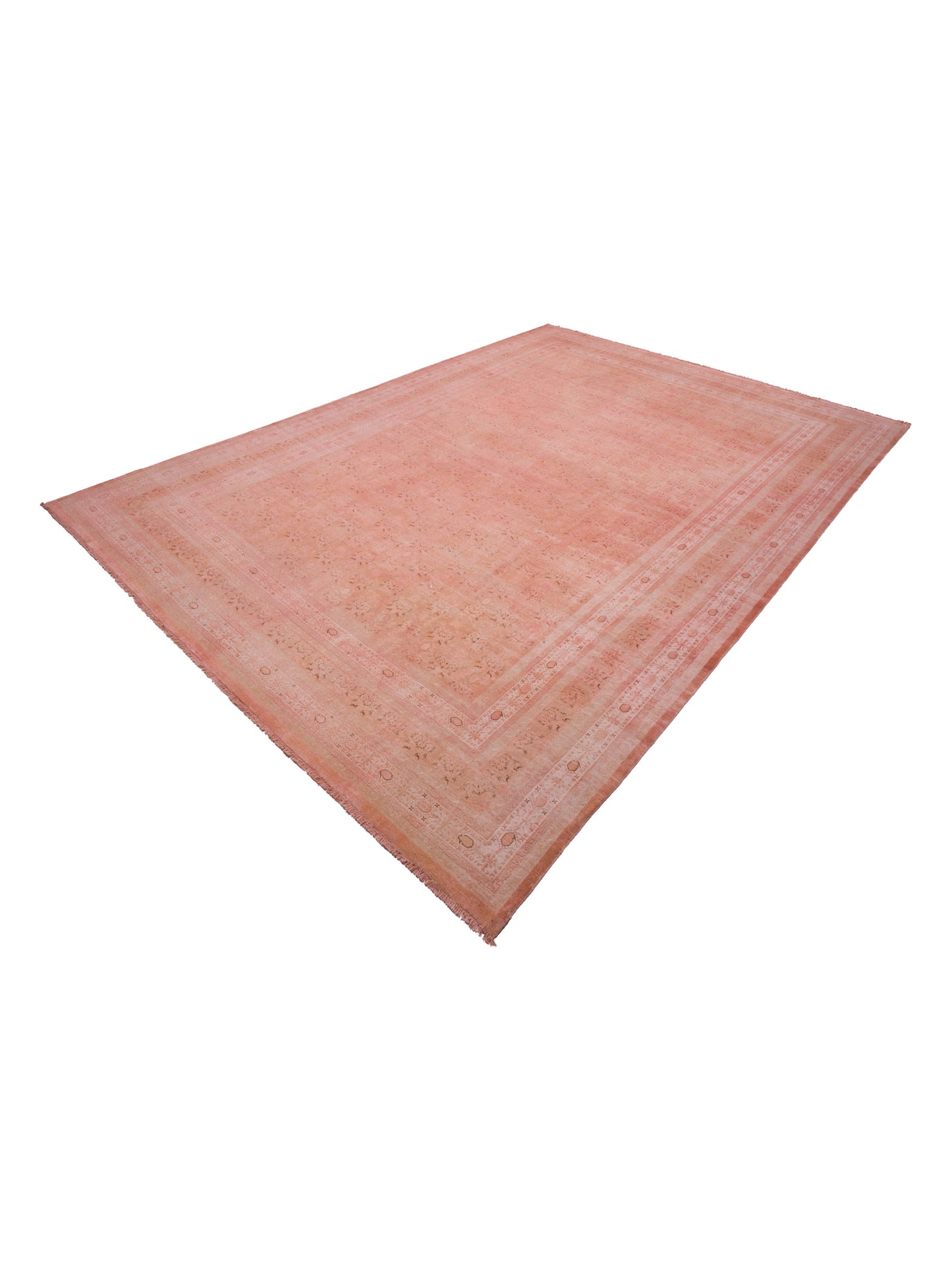 Vintage 111369 Pink 12.4x17.10 Hand Knotted Rug