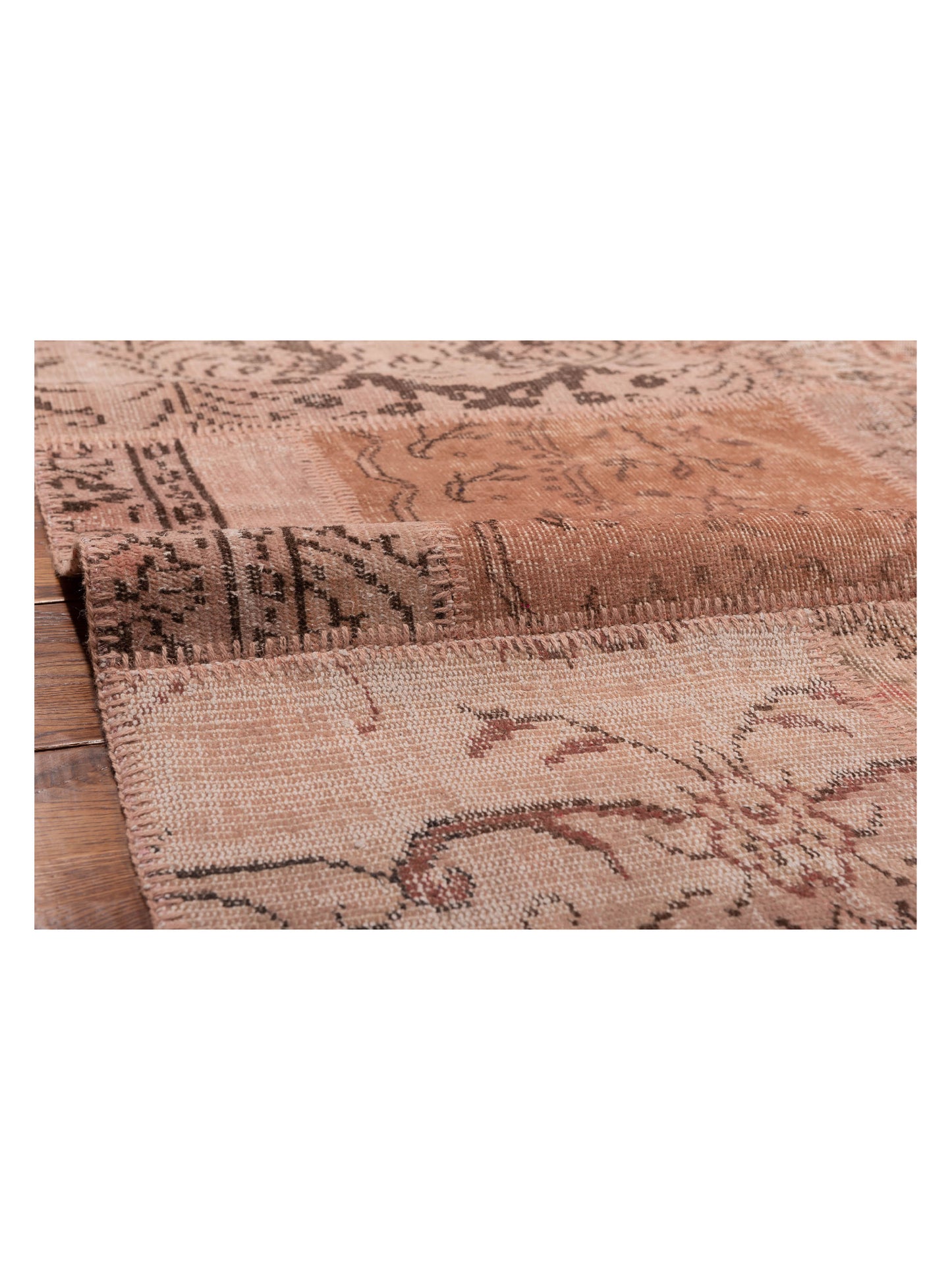 Turkish Vestige Patchwork 125451 Pink 9x12 Hand Knotted Rug