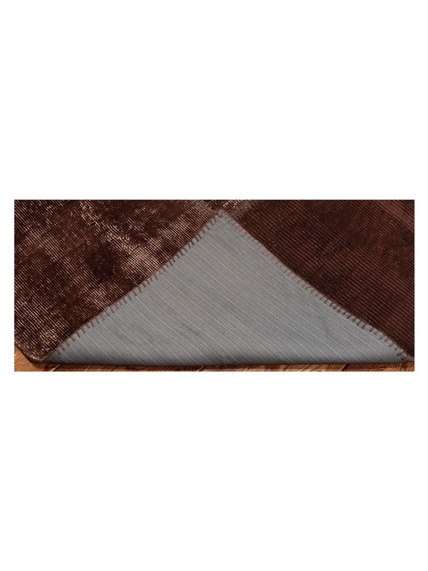 Turkish Vestige Patchwork 114853 Dark Brown 8.3x9.10 Hand Knotted Rug