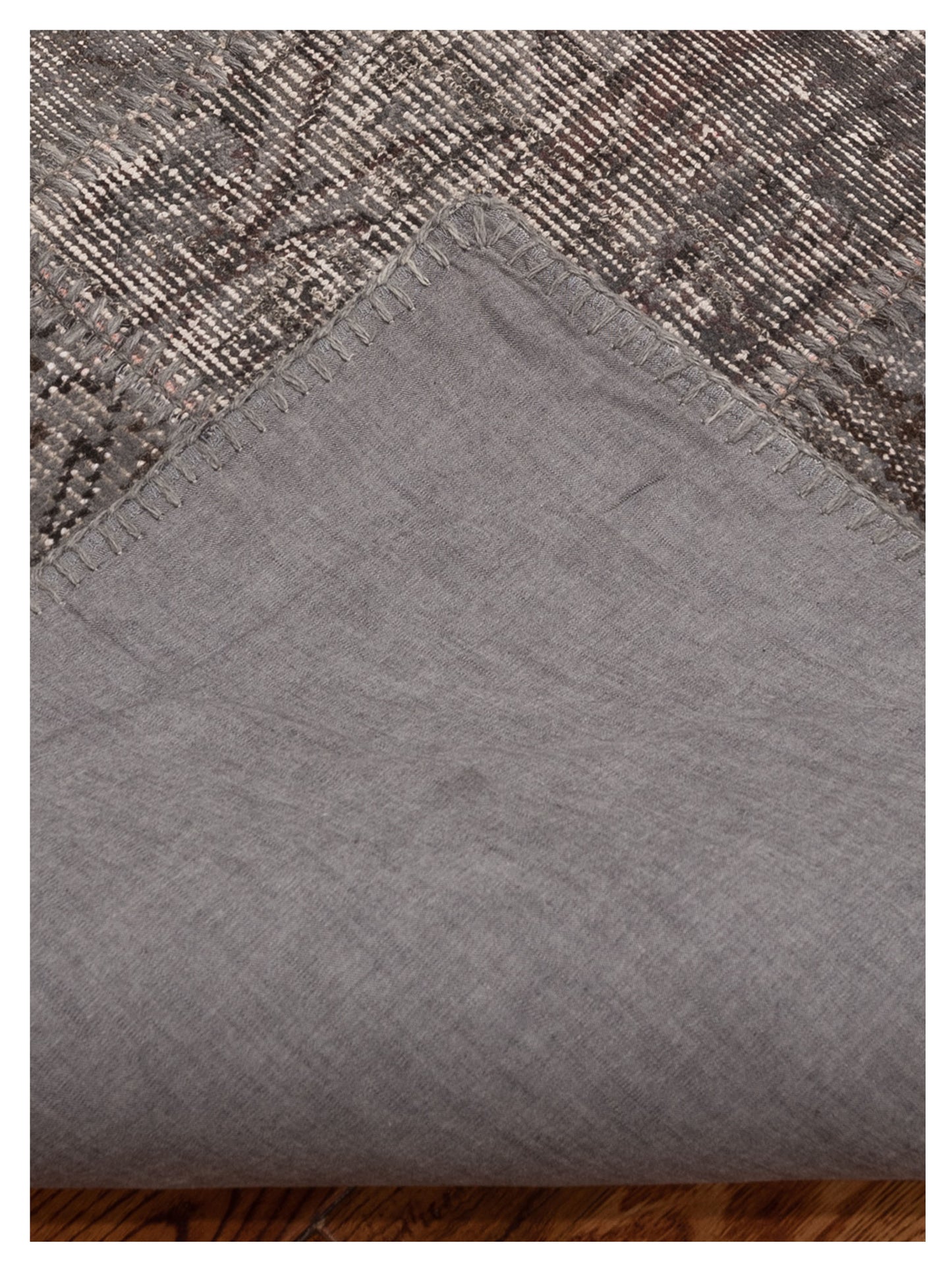 Turkish Vestige Patchwork 130969 Gray 8x9.11 Hand Knotted Rug
