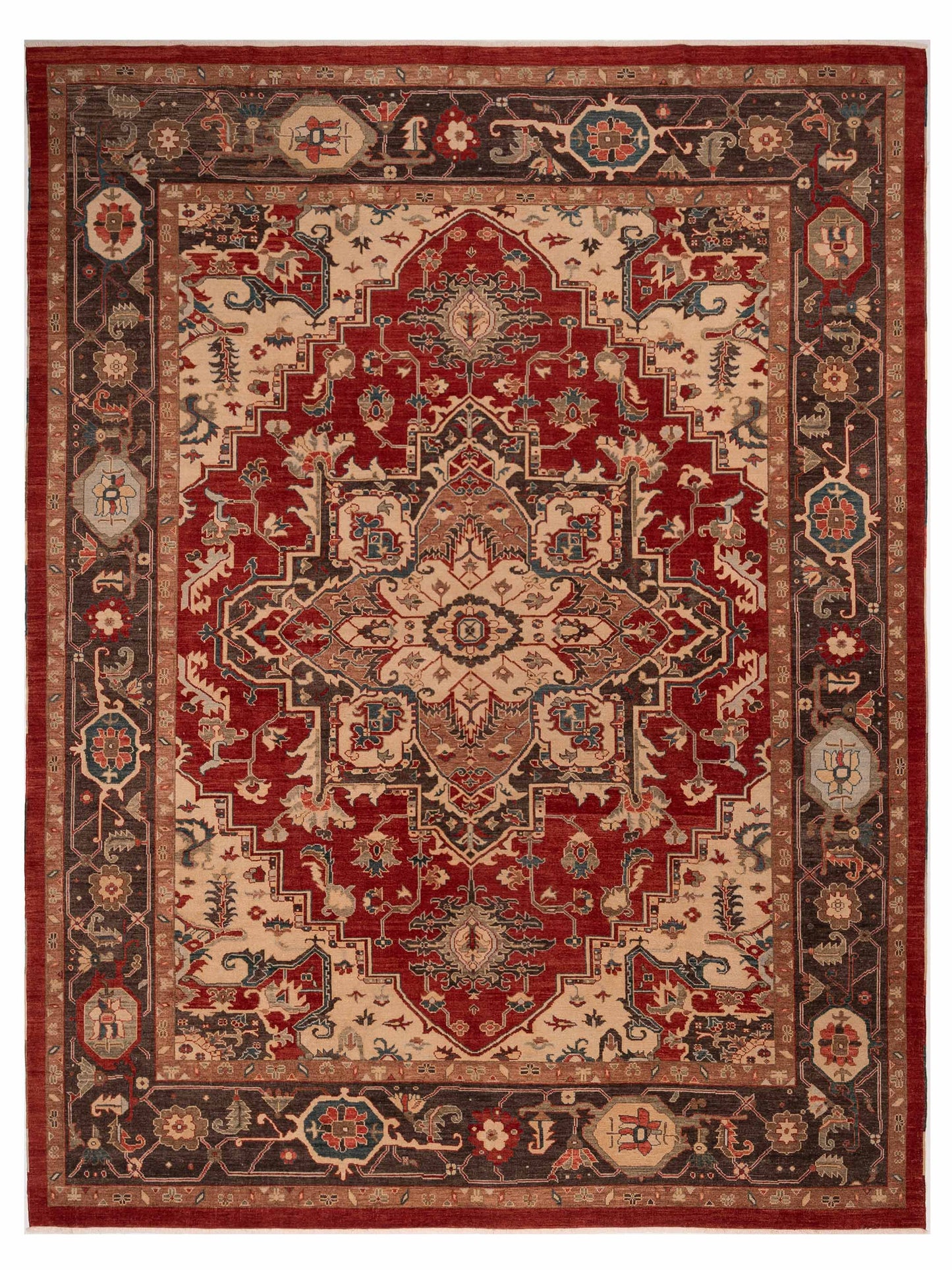 Anadol Angora Oushak  Red Dark Brown Traditional