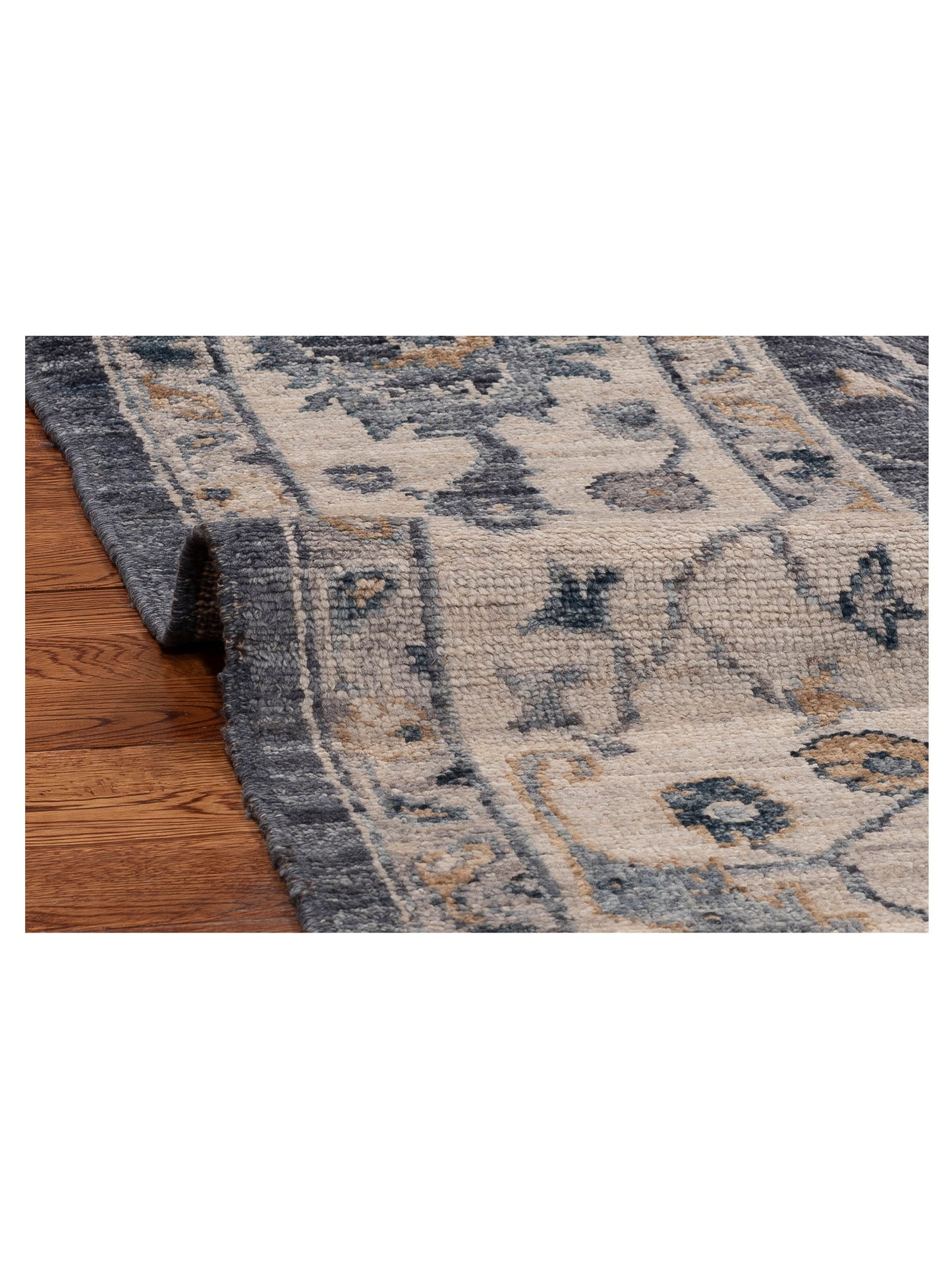 Angora Oushak 154985 Blue Ivory 8.1x9.9 Hand Knotted Rug