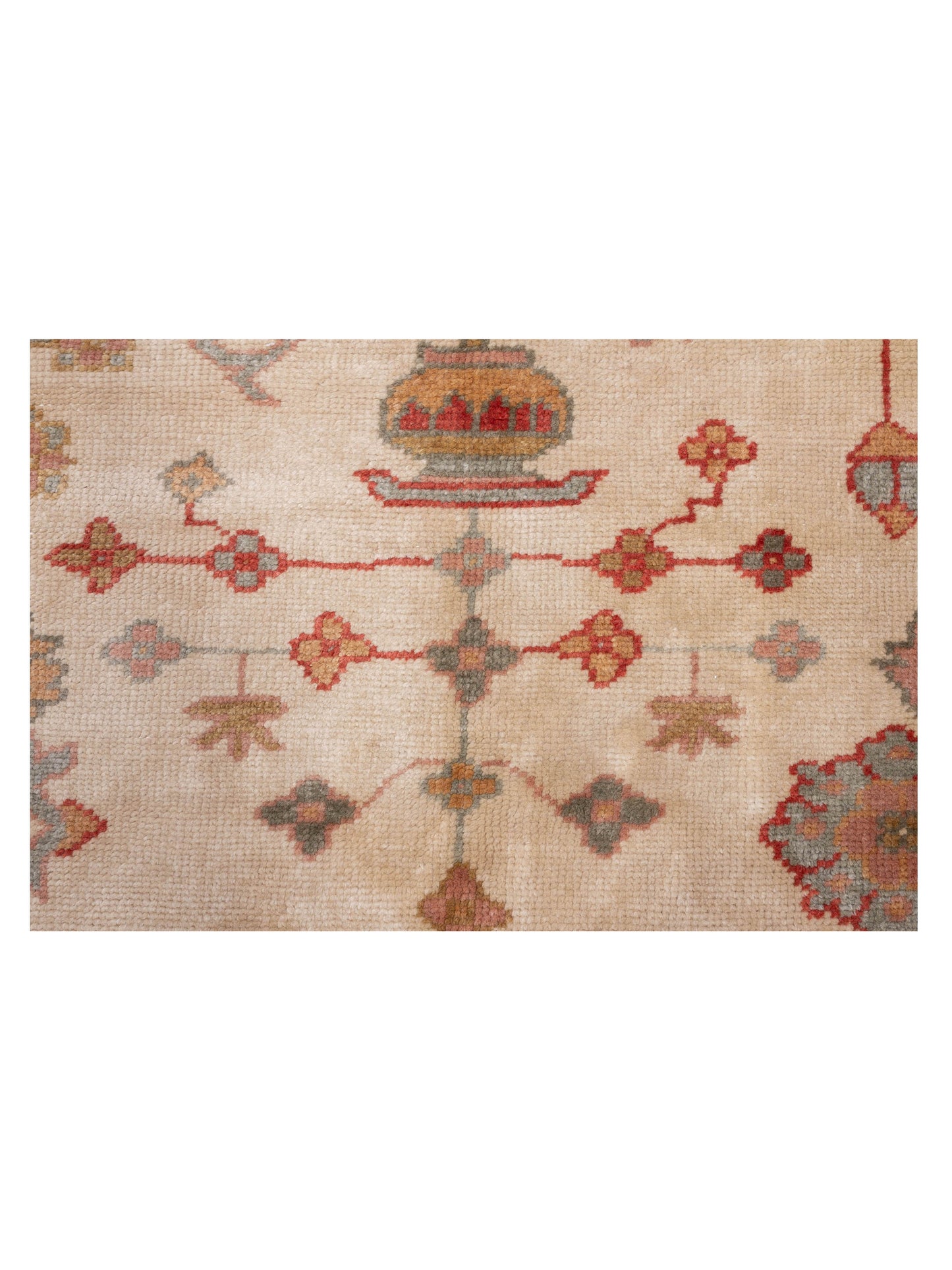 Angora Oushak 147762 Ivory Green 9.6x11.2 Hand Knotted Rug