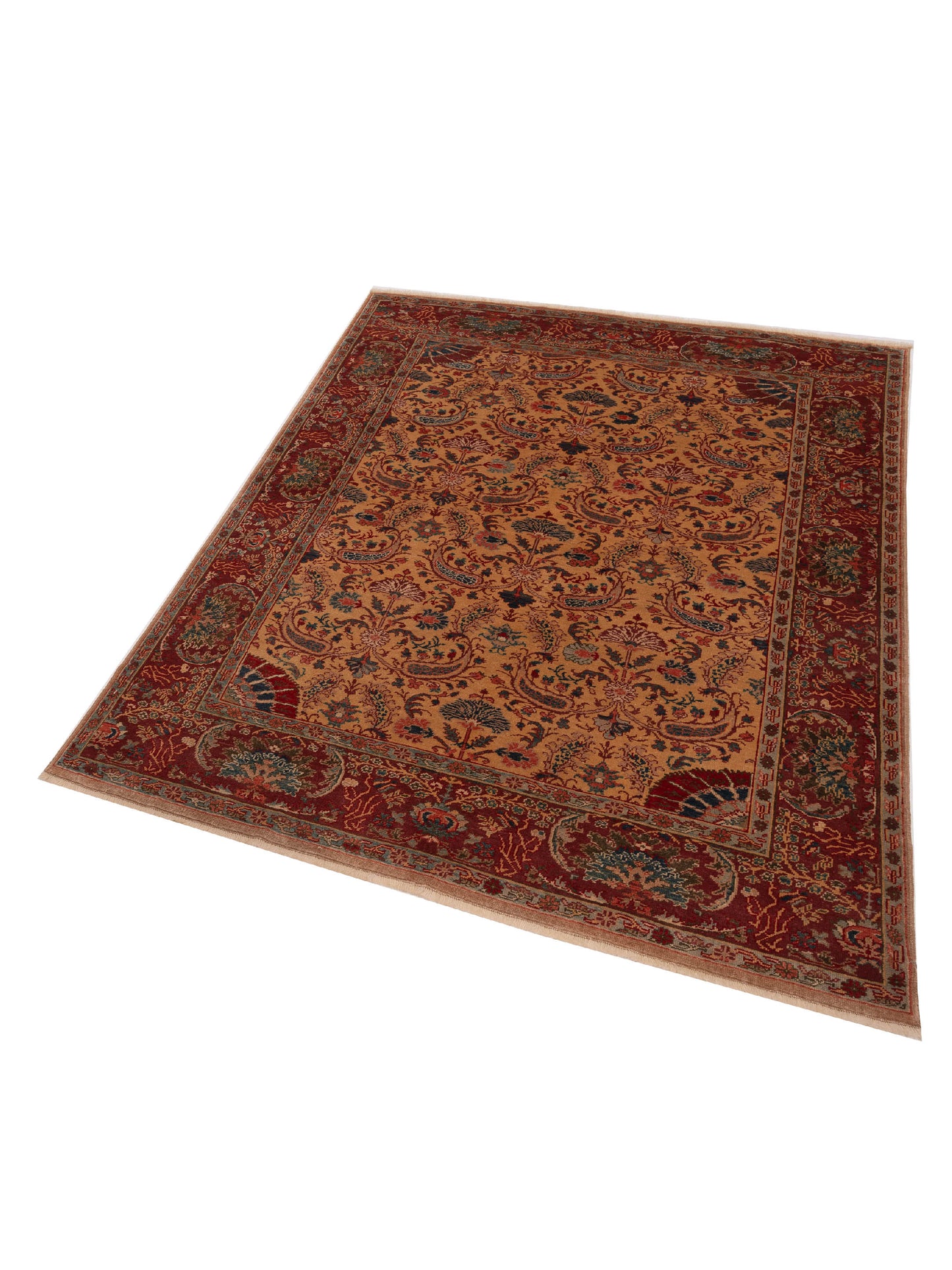 Antique Loom 147423 Gold Rust 6.9x8.4 Hand Knotted Rug