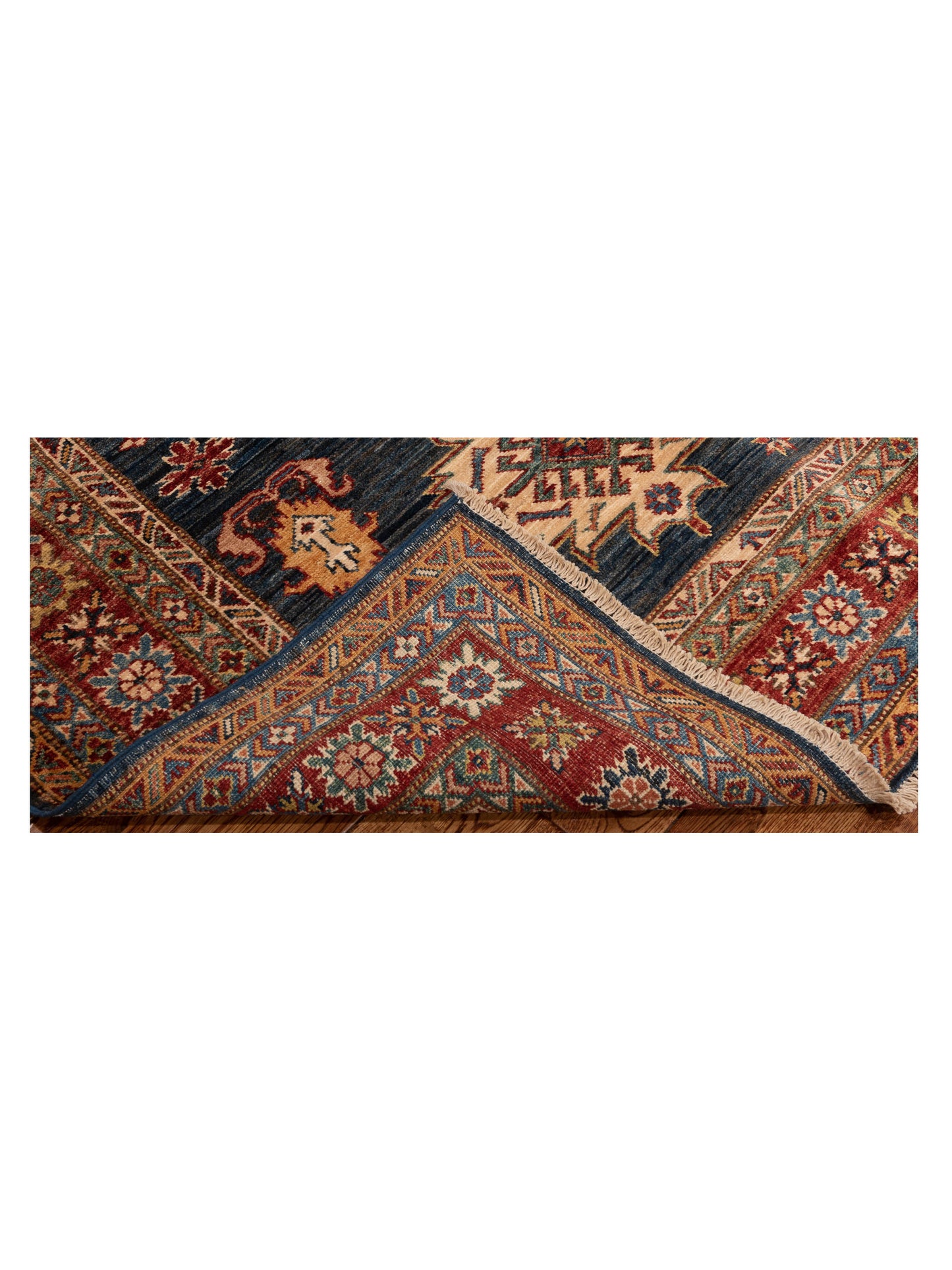 Artisan Kazak 148965 Navy Red 4.2x6.1 Hand Knotted Rug