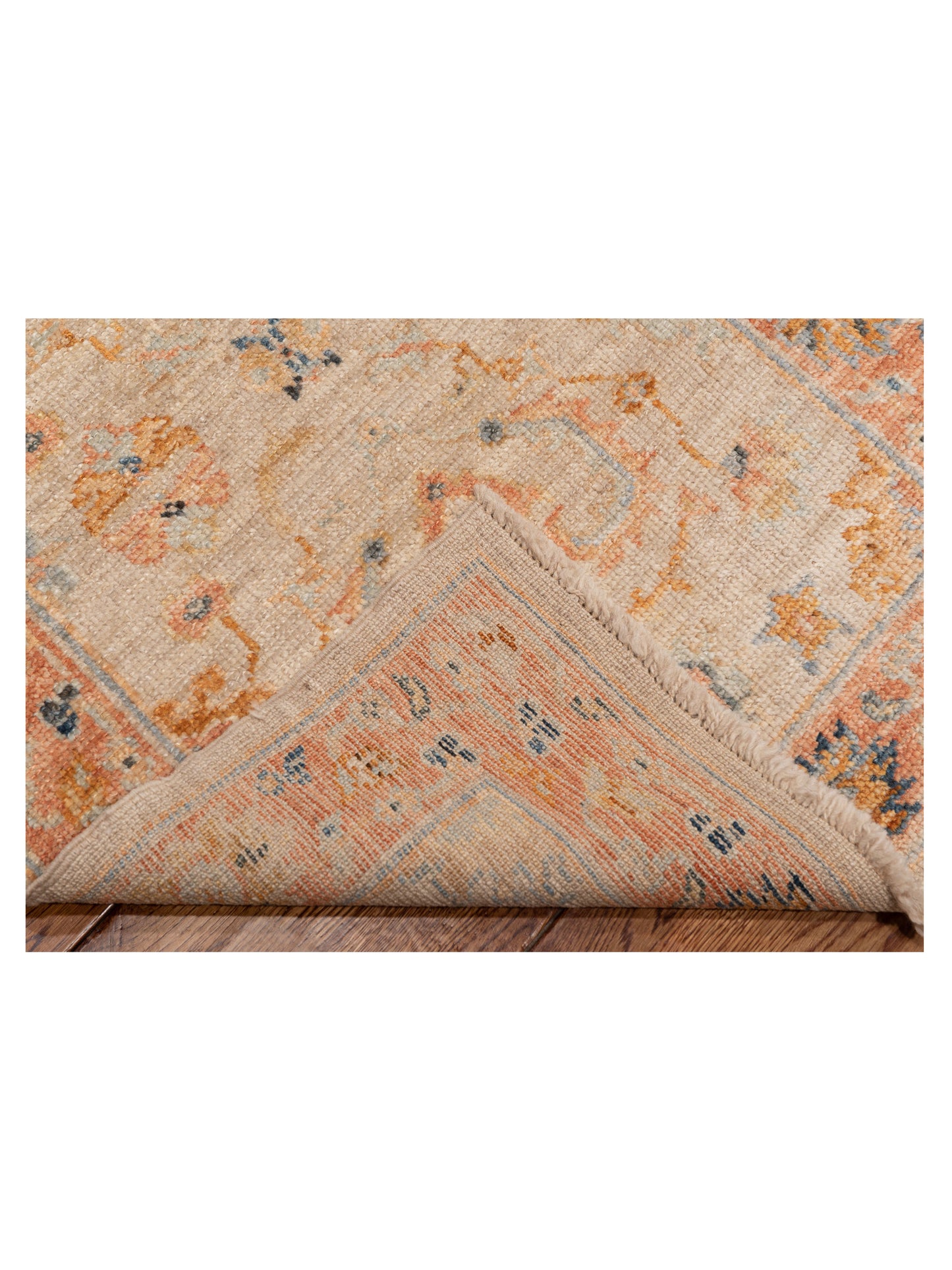 Angora Oushak 149384 Ivory Rust 2.7x9.8 Hand Knotted Rug