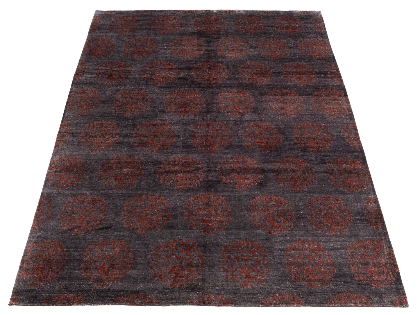 Tibetino 119750 Charcoal Red 8.2x9.11 Hand Knotted Rug