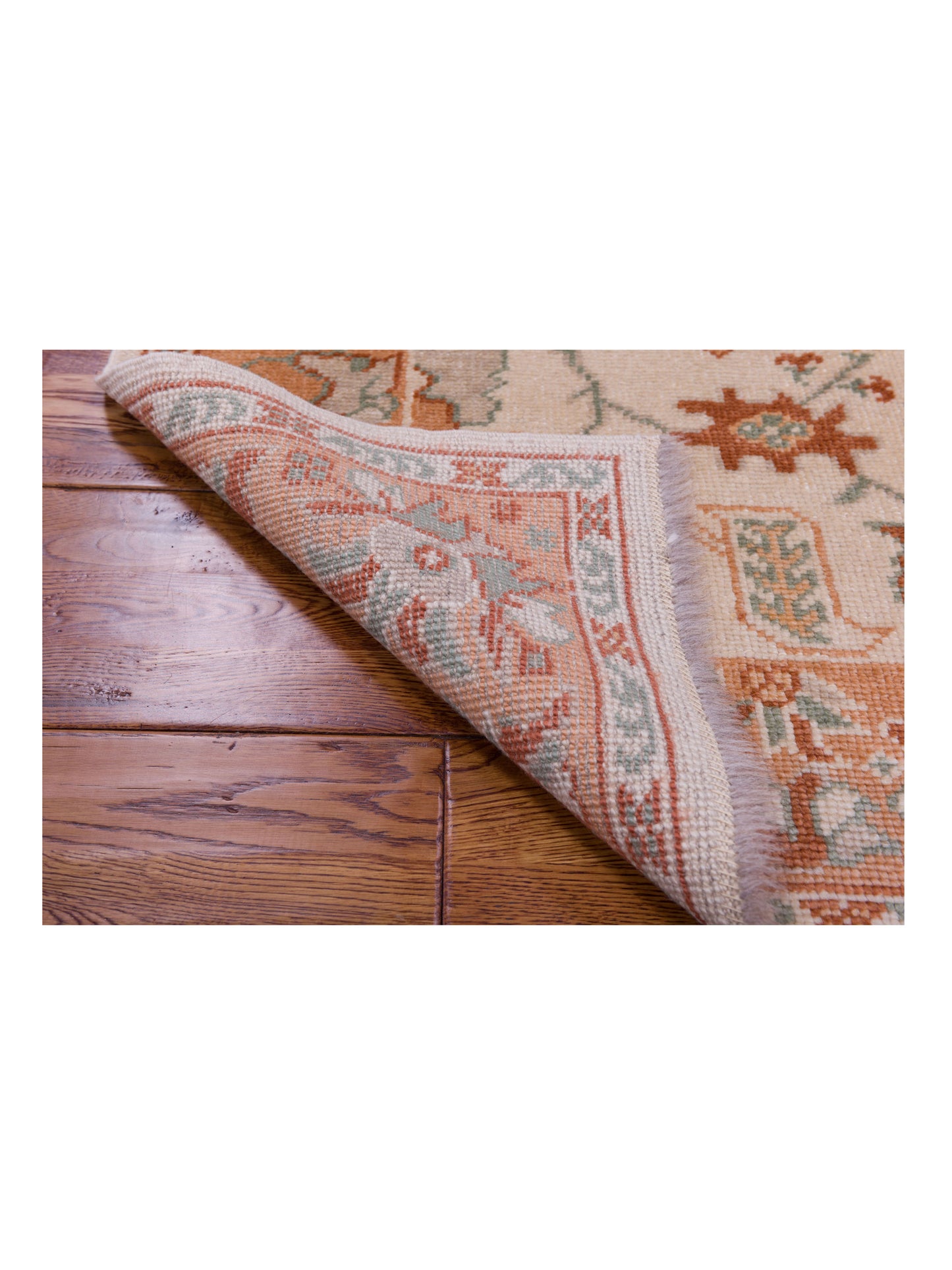 Anadol Oushak 129729 Ivory Pink 4.1x5.6 Hand Knotted Rug