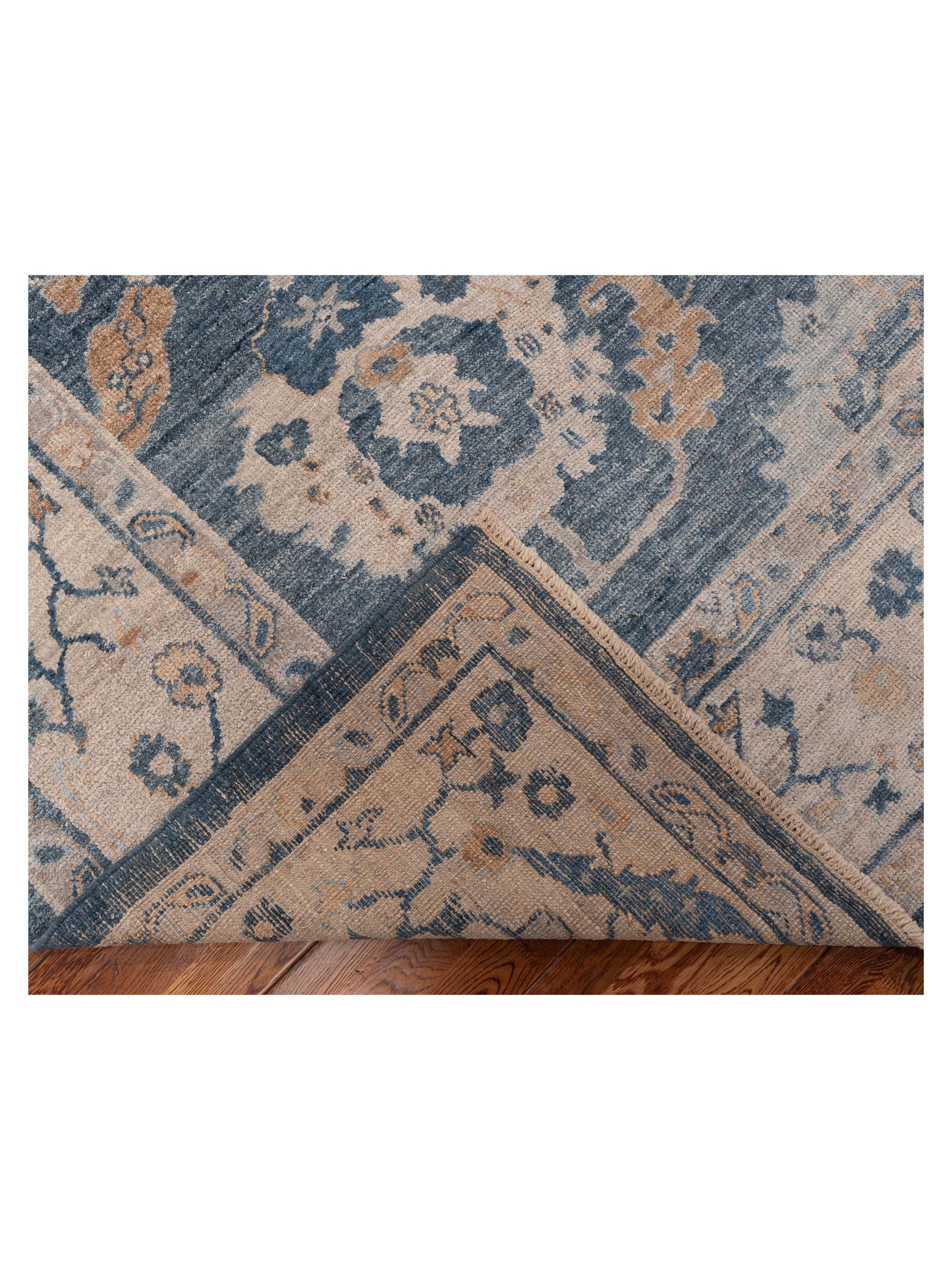Angora Oushak 152543 Blue Ivory 8.1x9.10 Hand Knotted Rug