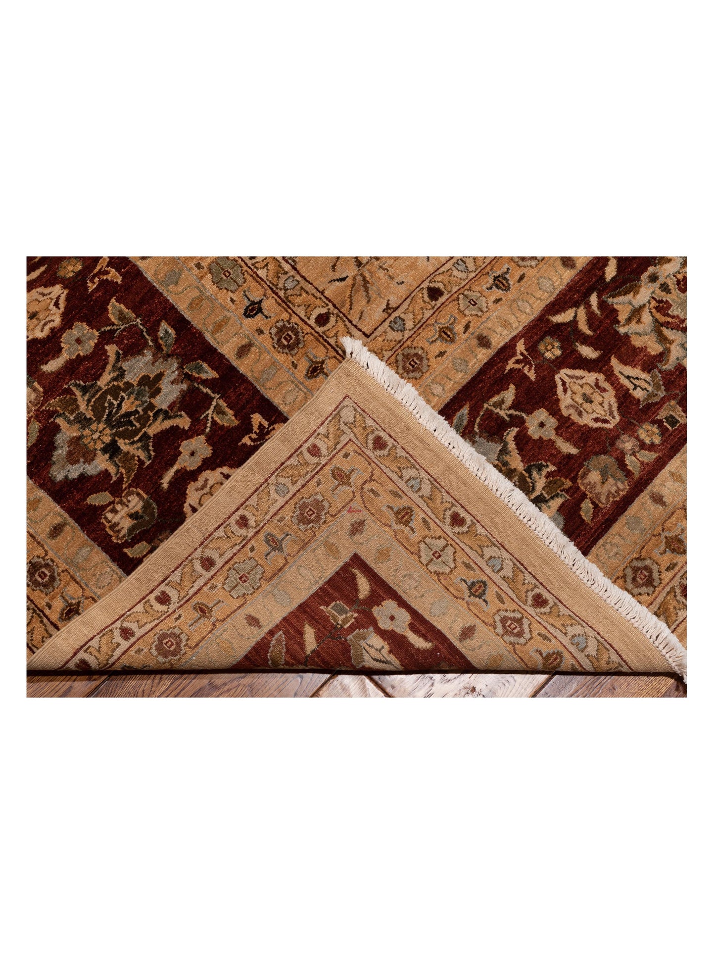 Narin Aksu Gold Burgundy 11.11x15.2 Hand Knotted Rug
