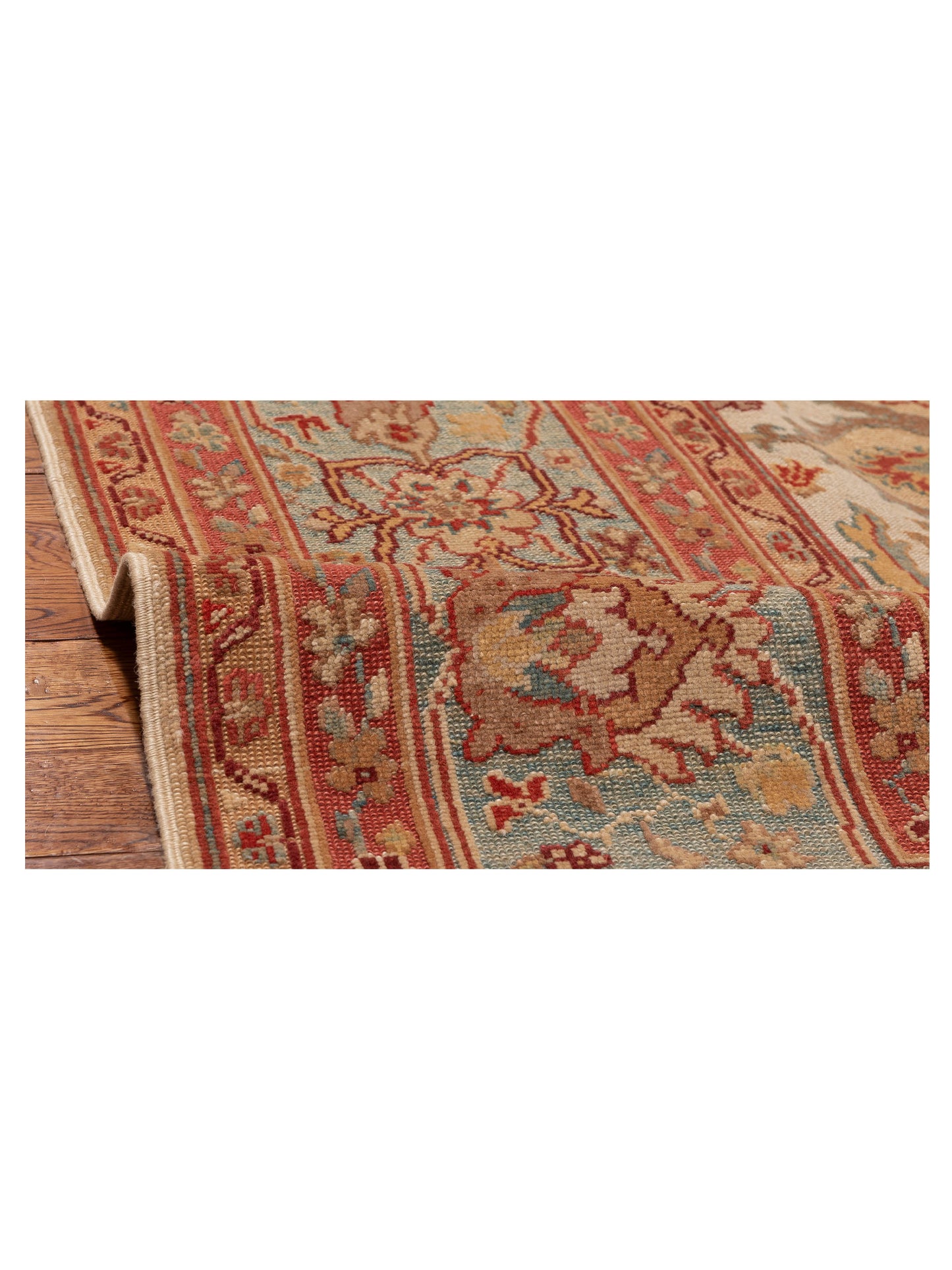 Antique Loom 107962 Beige Blue 9.4x13.4 Hand Knotted Rug