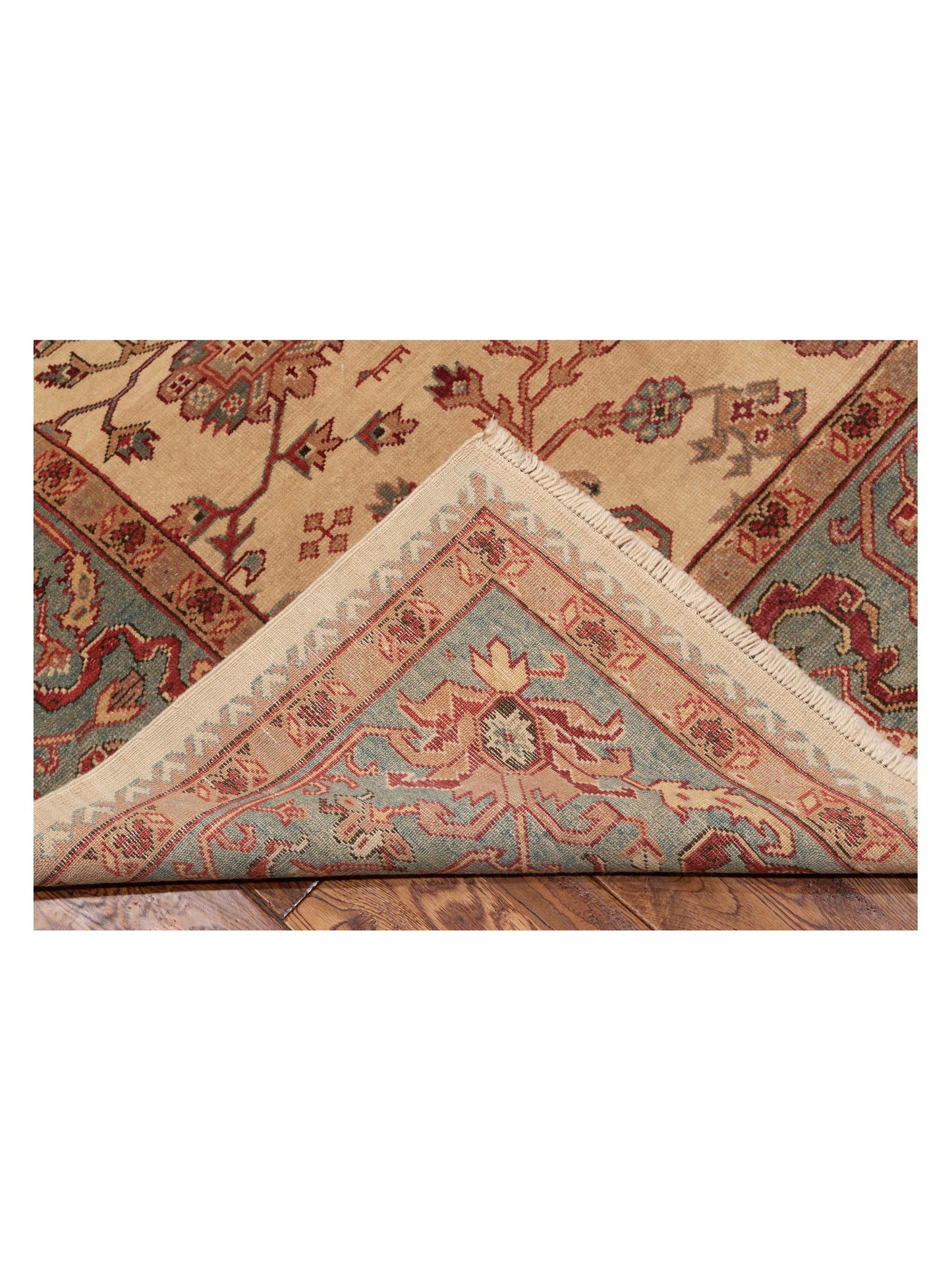 Antique Loom 147366 Ivory Blue 8.6x10 Hand Knotted Rug