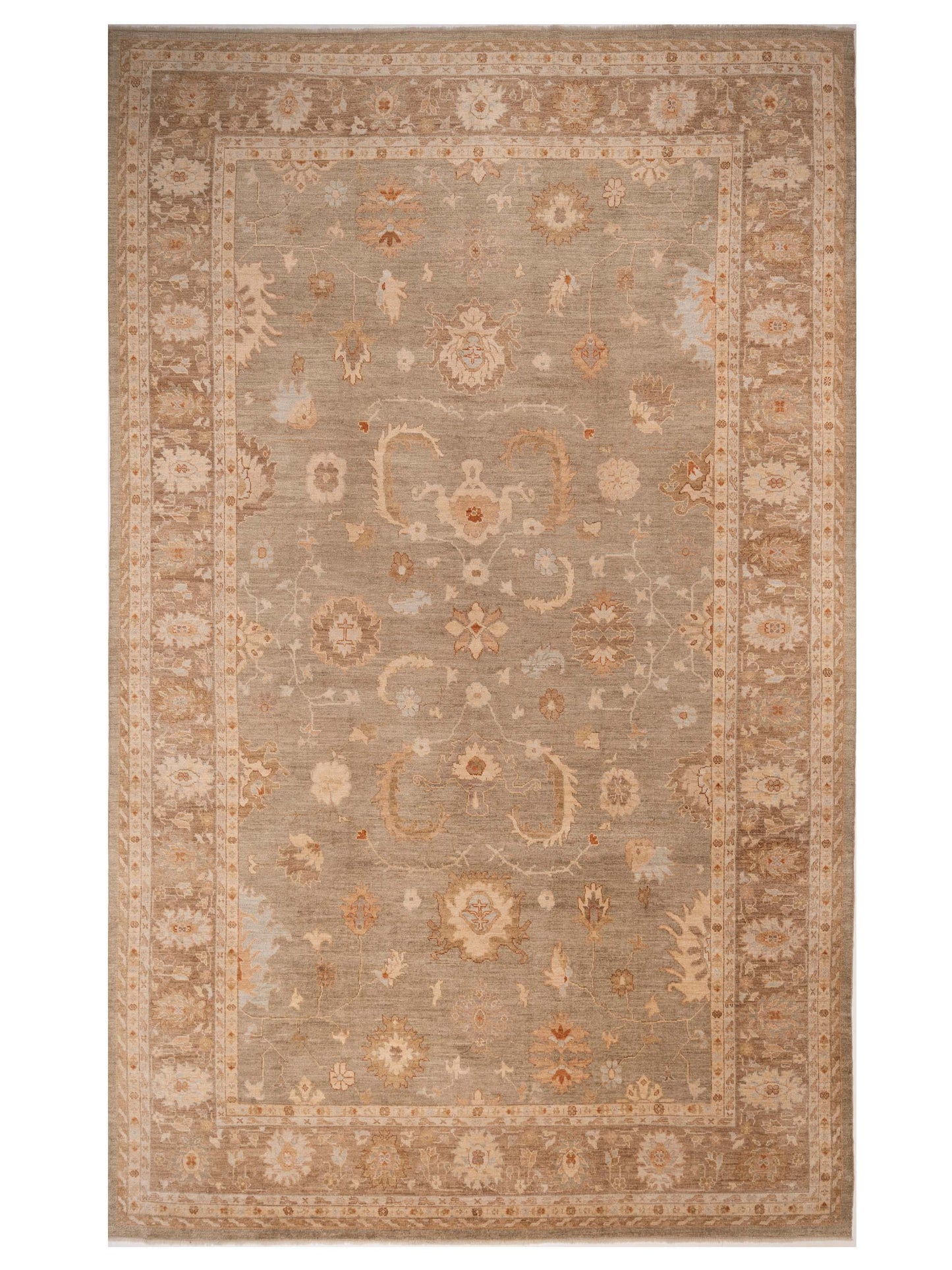 Anadol Angora Oushak  Green Brown Traditional