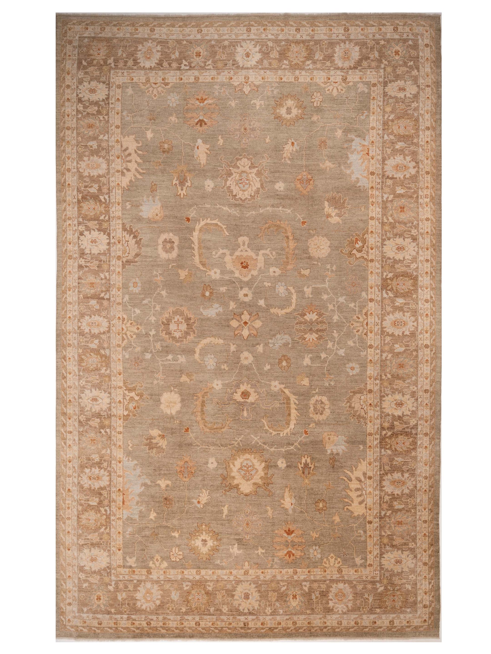 Anadol Angora Oushak  Green Brown Traditional