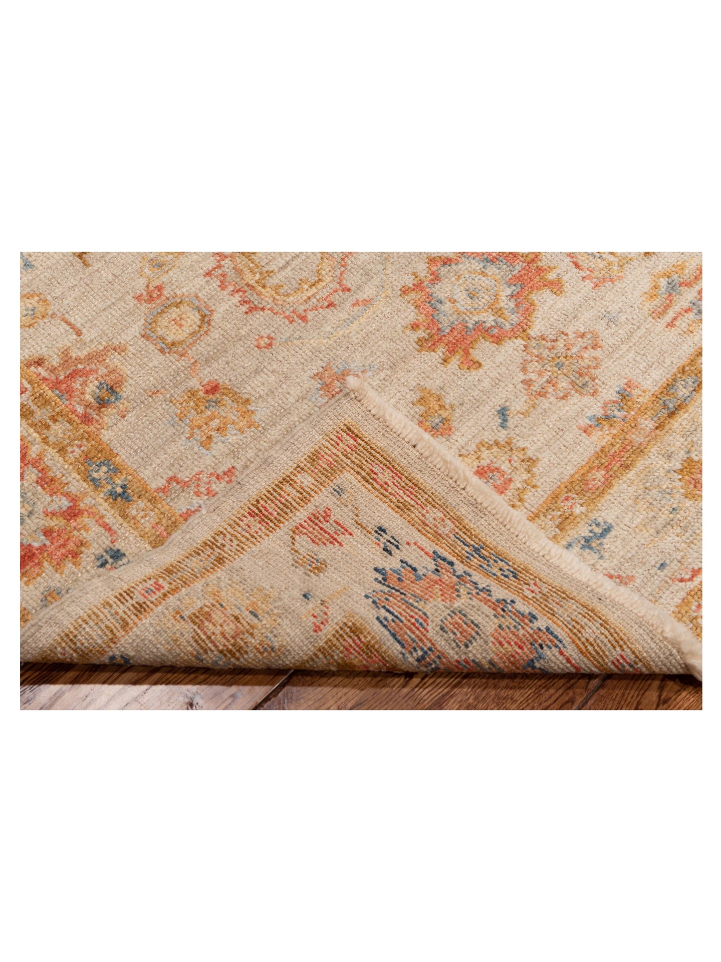 Angora Oushak 148092 Ivory Ivory 4x5.8 Hand Knotted Rug