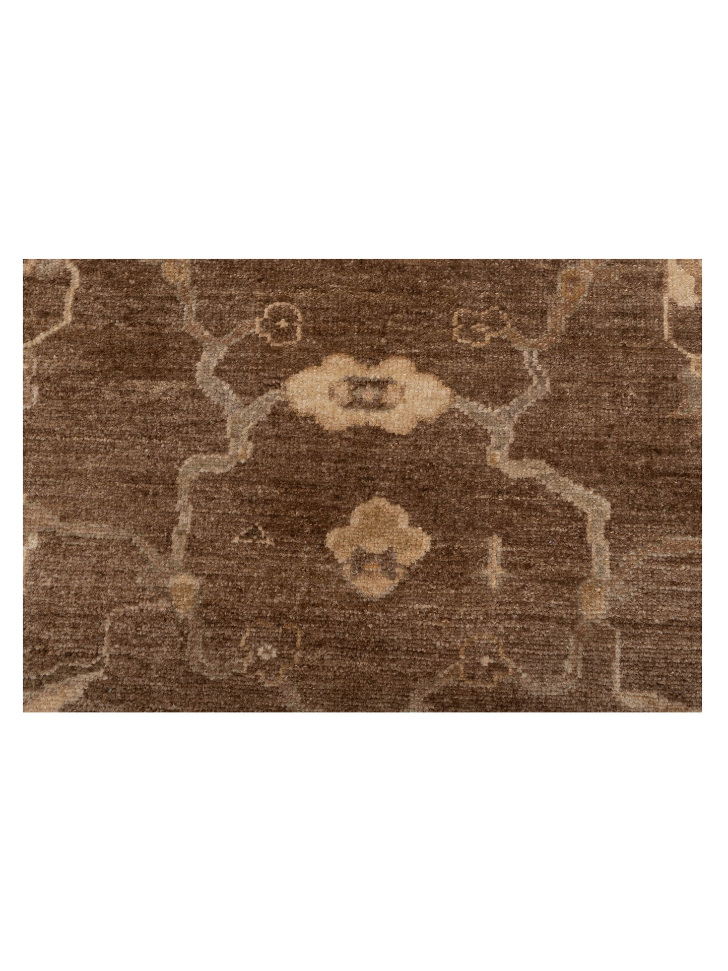 Angora Oushak 130298 Brown Green 6.6x11.8 Hand Knotted Rug