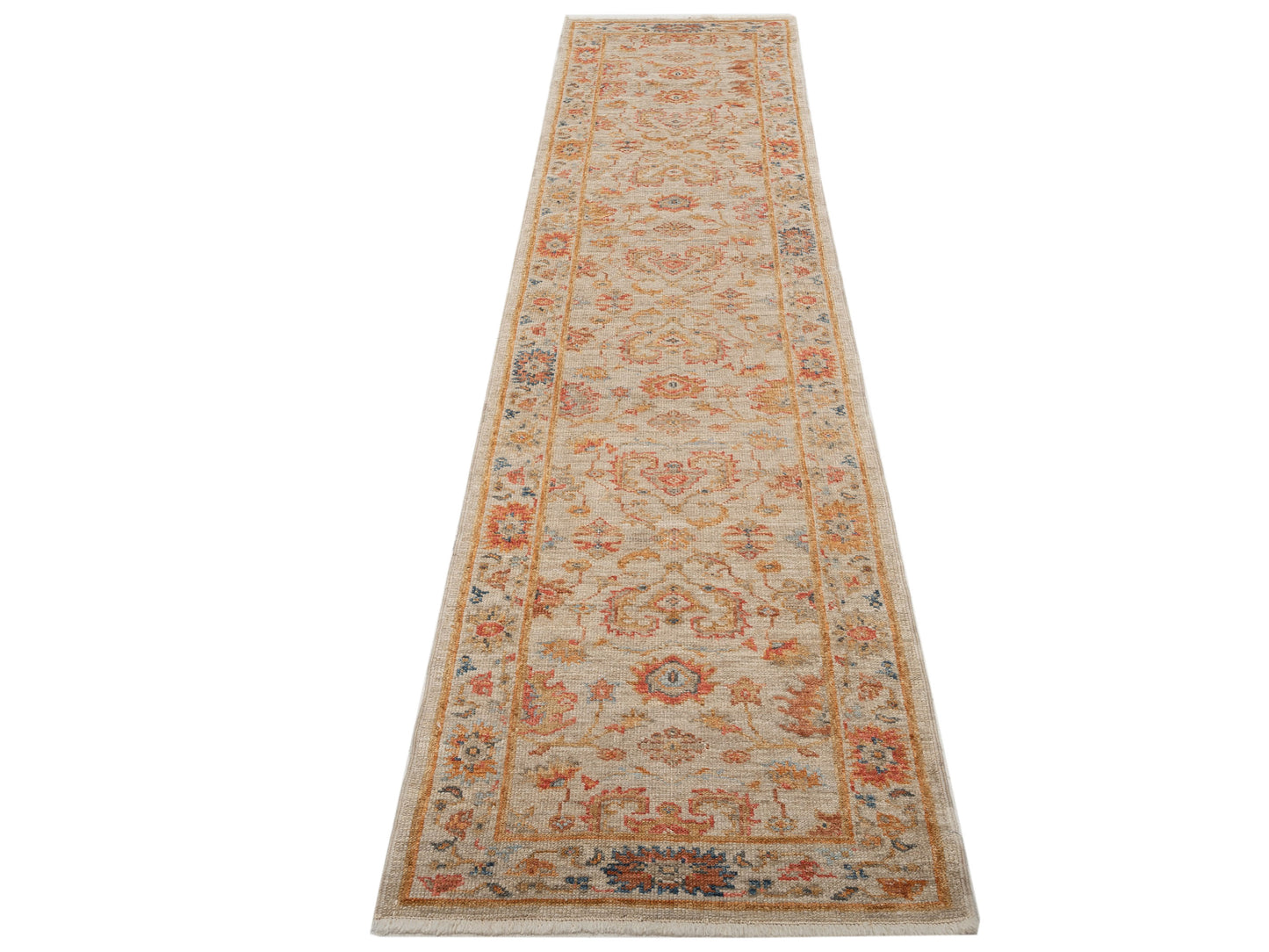 Angora Oushak 146506 Ivory Ivory 2.7x11.11 Hand Knotted Rug