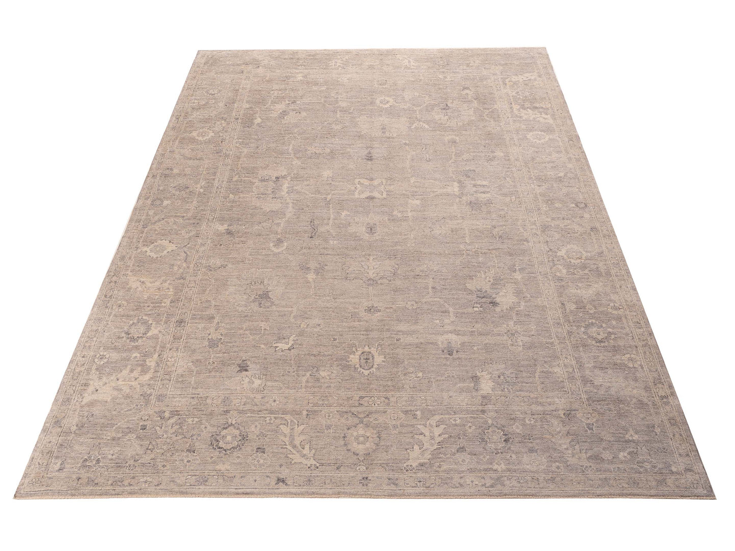 Angora Oushak 156068 Gray Gray 11.7x15 Hand Knotted Rug