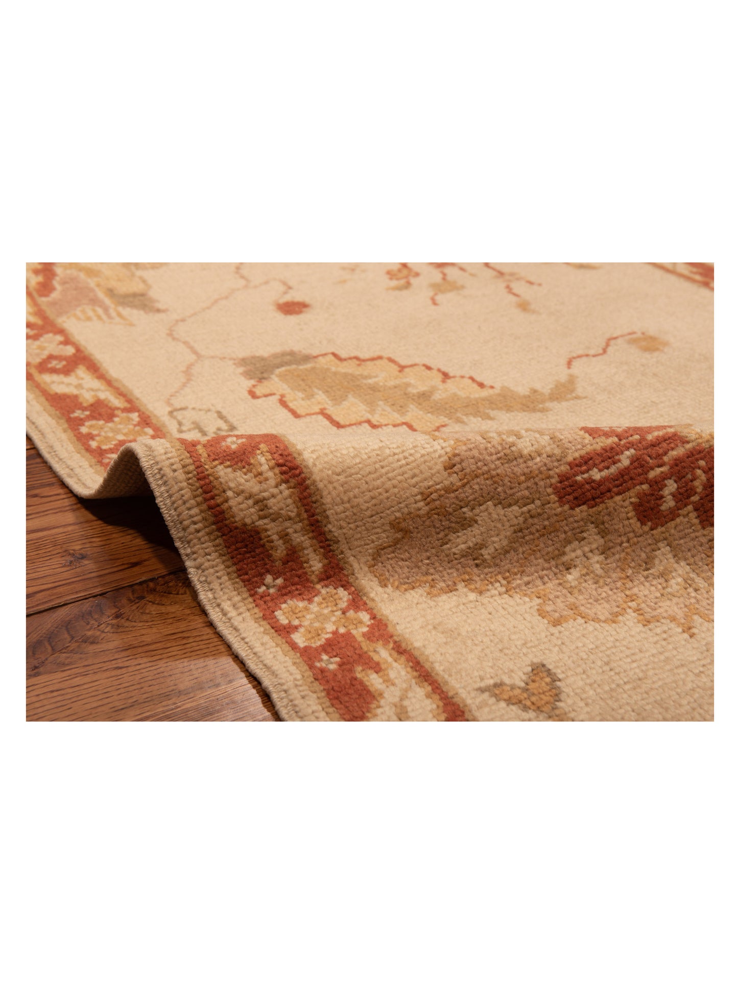 Angora Oushak 121929 Beige Rust 2.7x12.5 Hand Knotted Rug