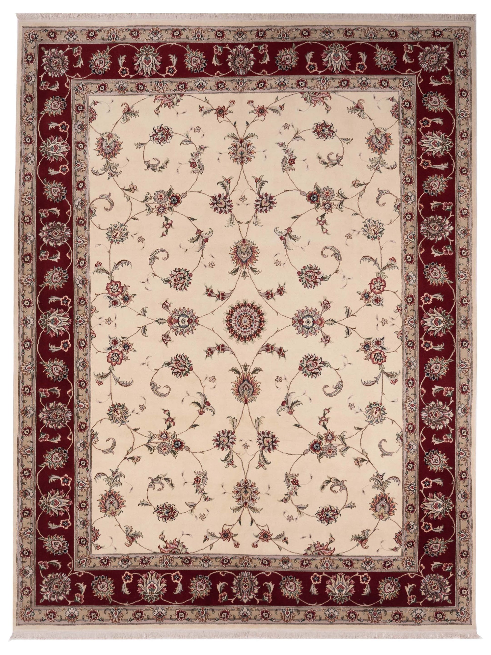 Pasha Magnolia  Ivory Red Traditional