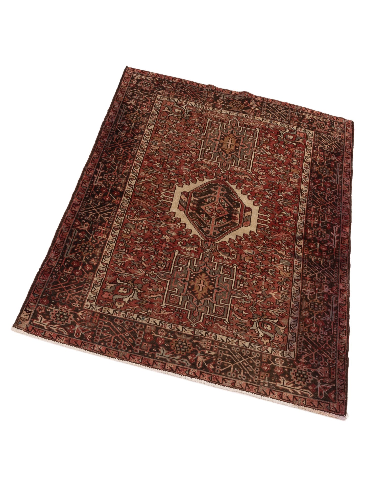 Persian 80647 Red Brown 5.1x6.2 Hand Knotted Rug