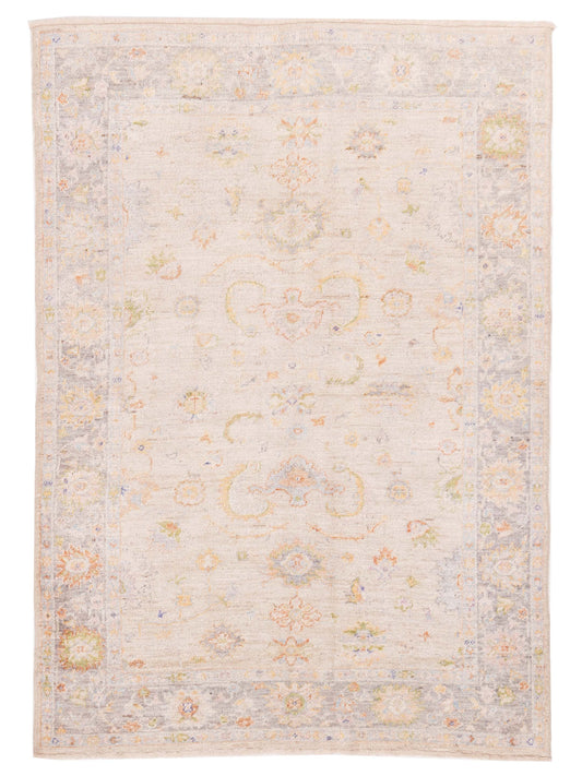 Anadol Angora Oushak  Ivory Charcoal Traditional