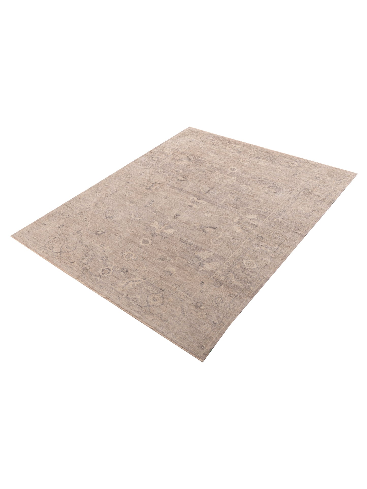 Angora Oushak 156016 Gray Gray 8.1x10.1 Hand Knotted Rug