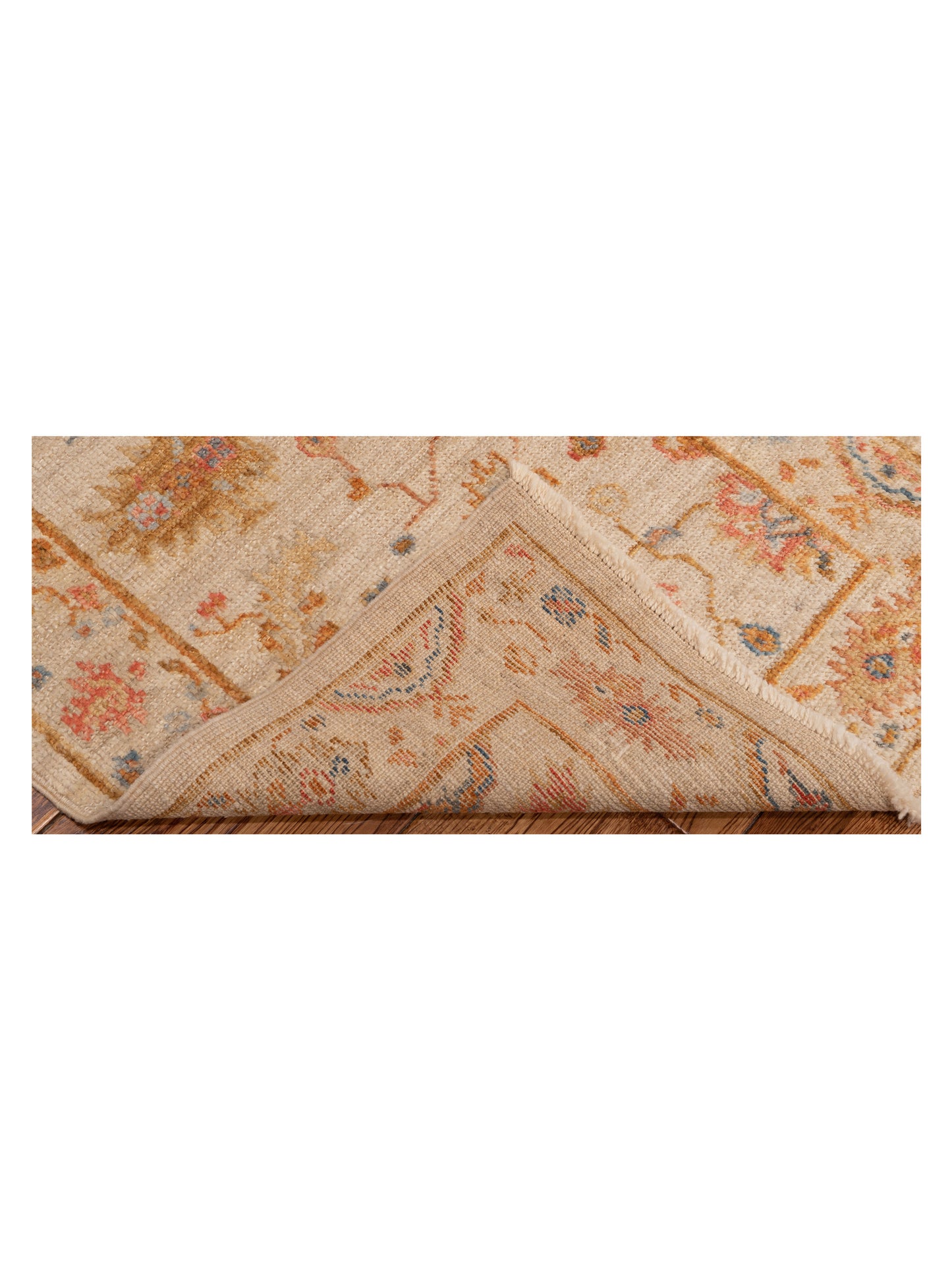 Angora Oushak 149638 Ivory Ivory 2.6x13.7 Hand Knotted Rug