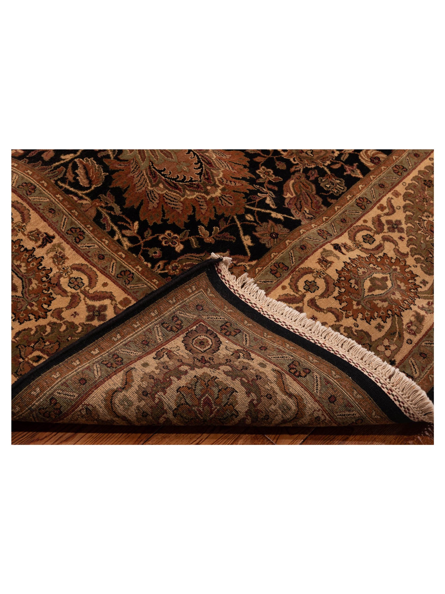 Crown 83703 Black Beige 9.3x12.3 Hand Knotted Rug