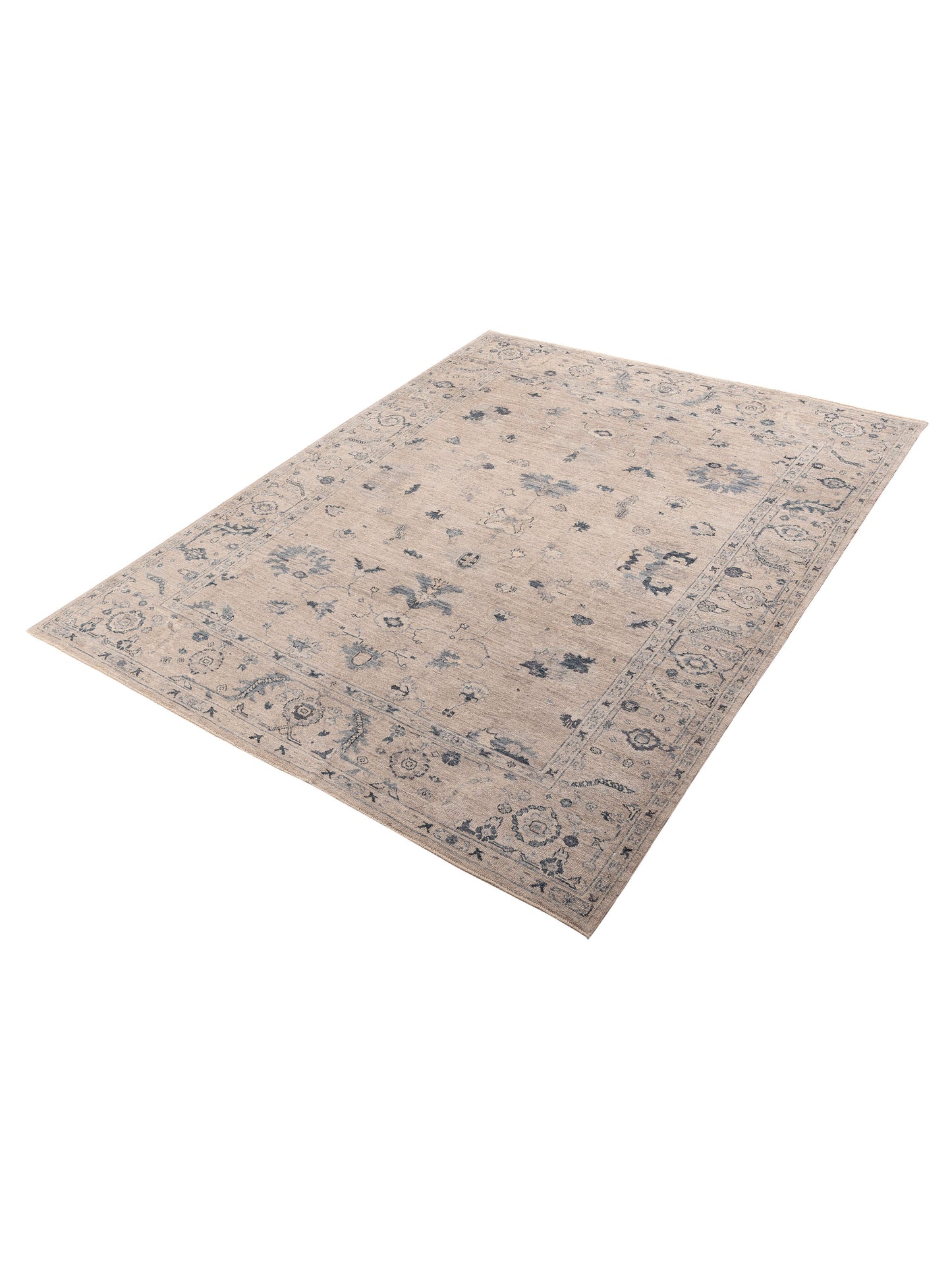 Angora Oushak 156166 Gray Gray 9x11.8 Hand Knotted Rug