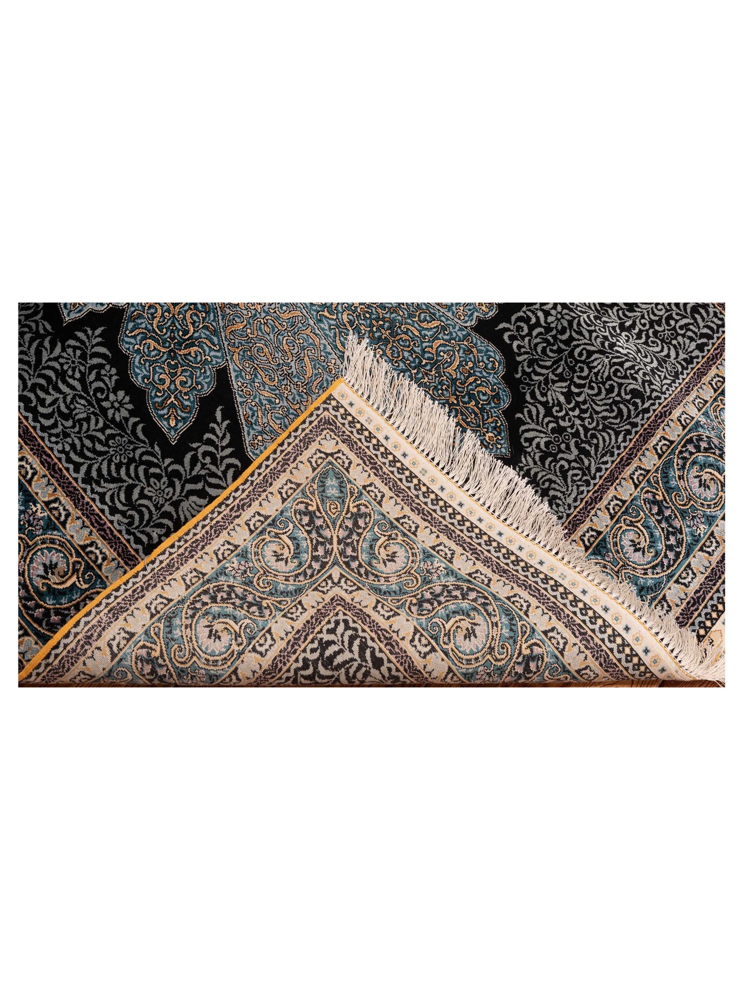 Elegance 147205 Black Blue 4x6.2 Hand Knotted Rug
