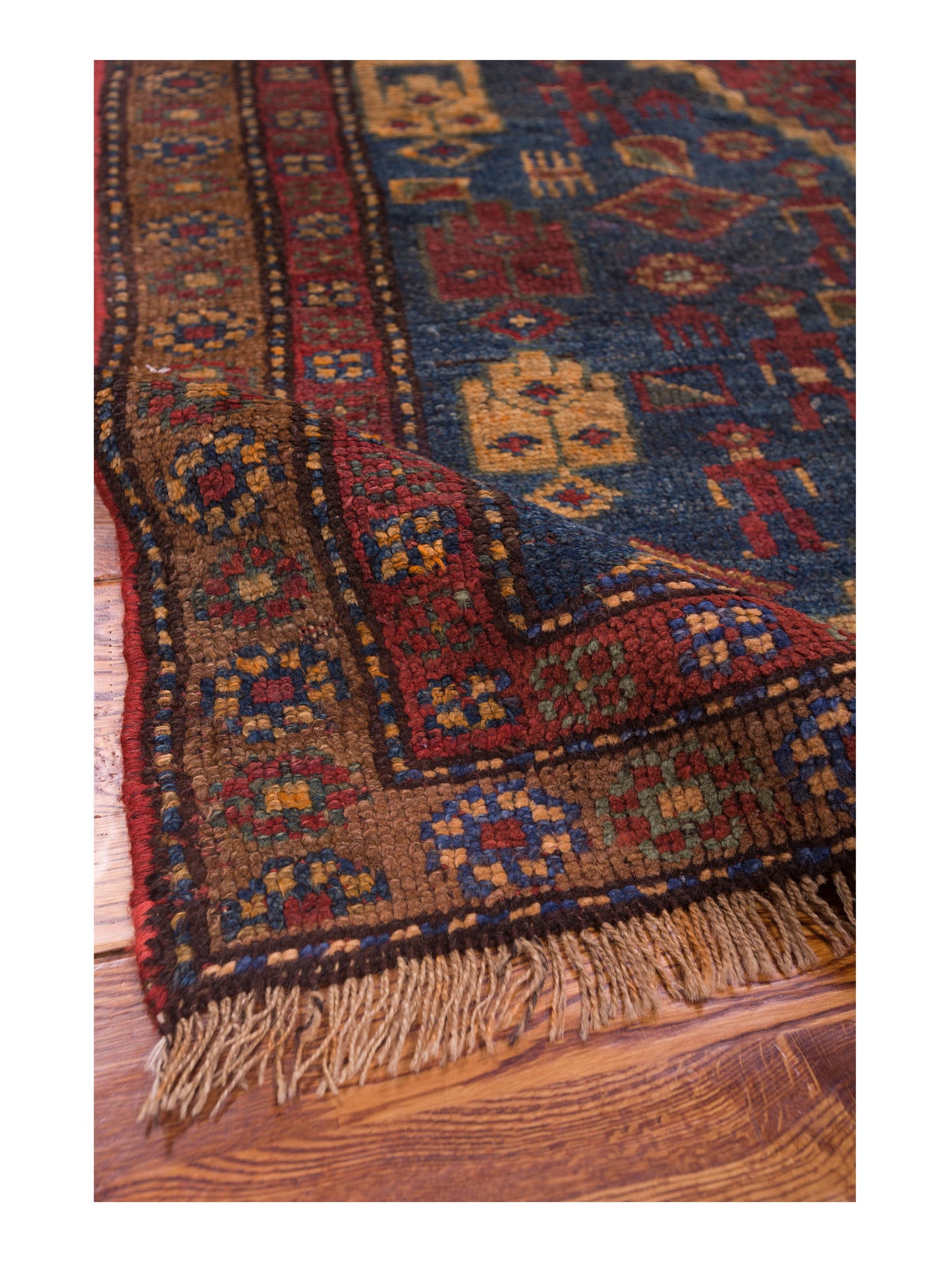 Old Anatolian 118720 Blue Brown 4x6 Hand Knotted Rug