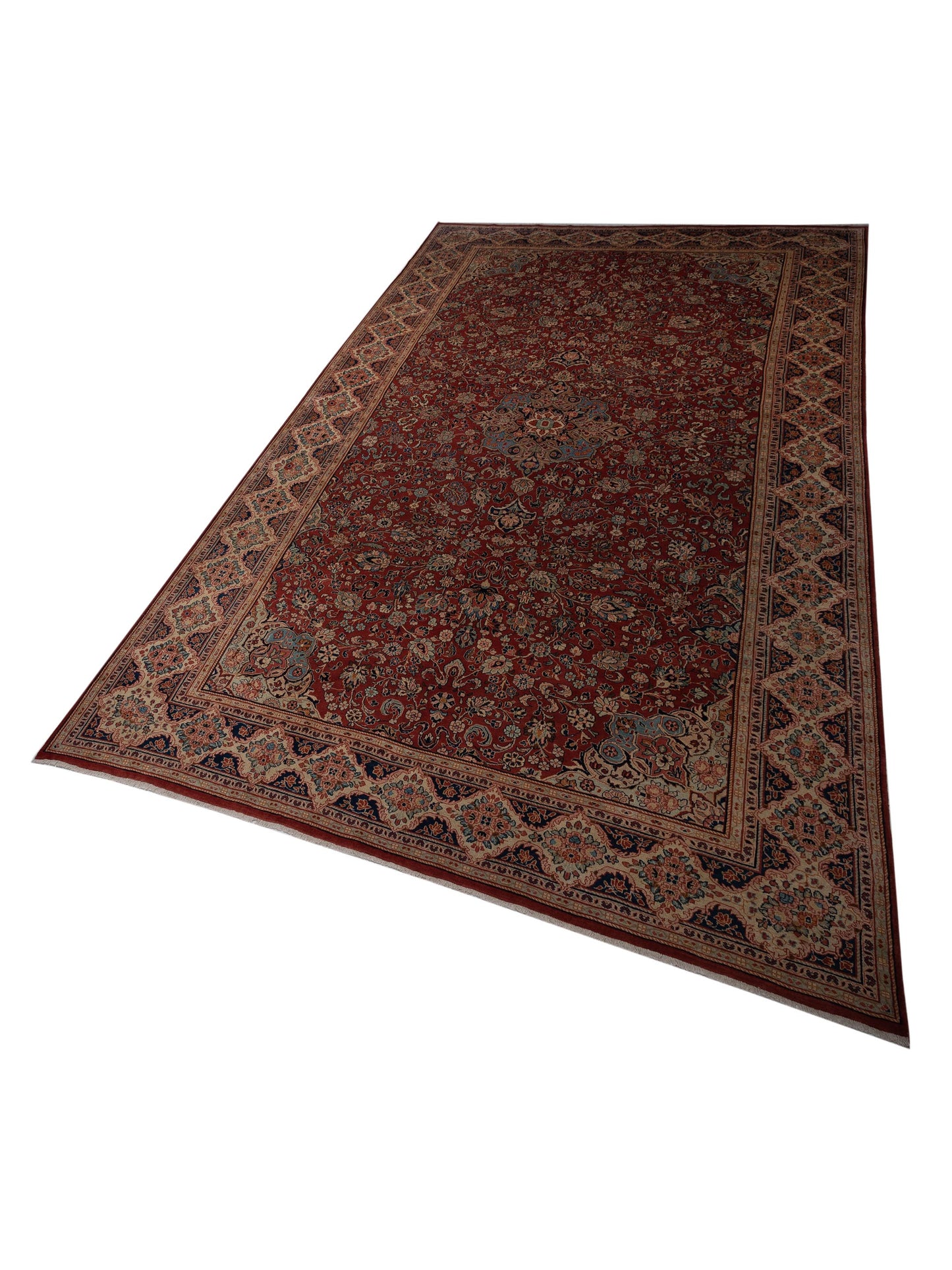 Persian 95670 Rust Ivory 11.5x18.8 Hand Knotted Rug