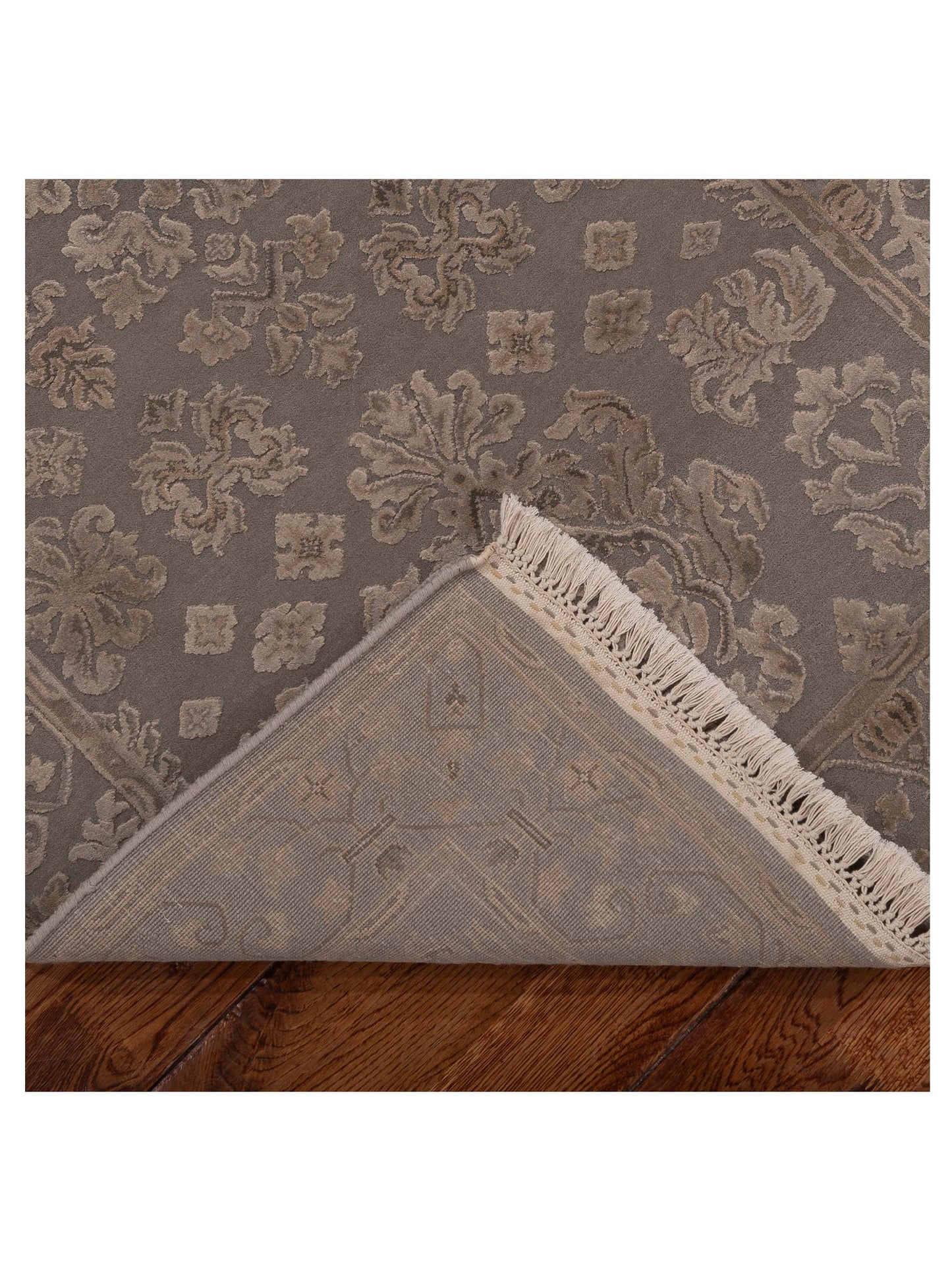 Imperial Silk 151202 Gray Gray 2.8x8.1 Hand Knotted Rug