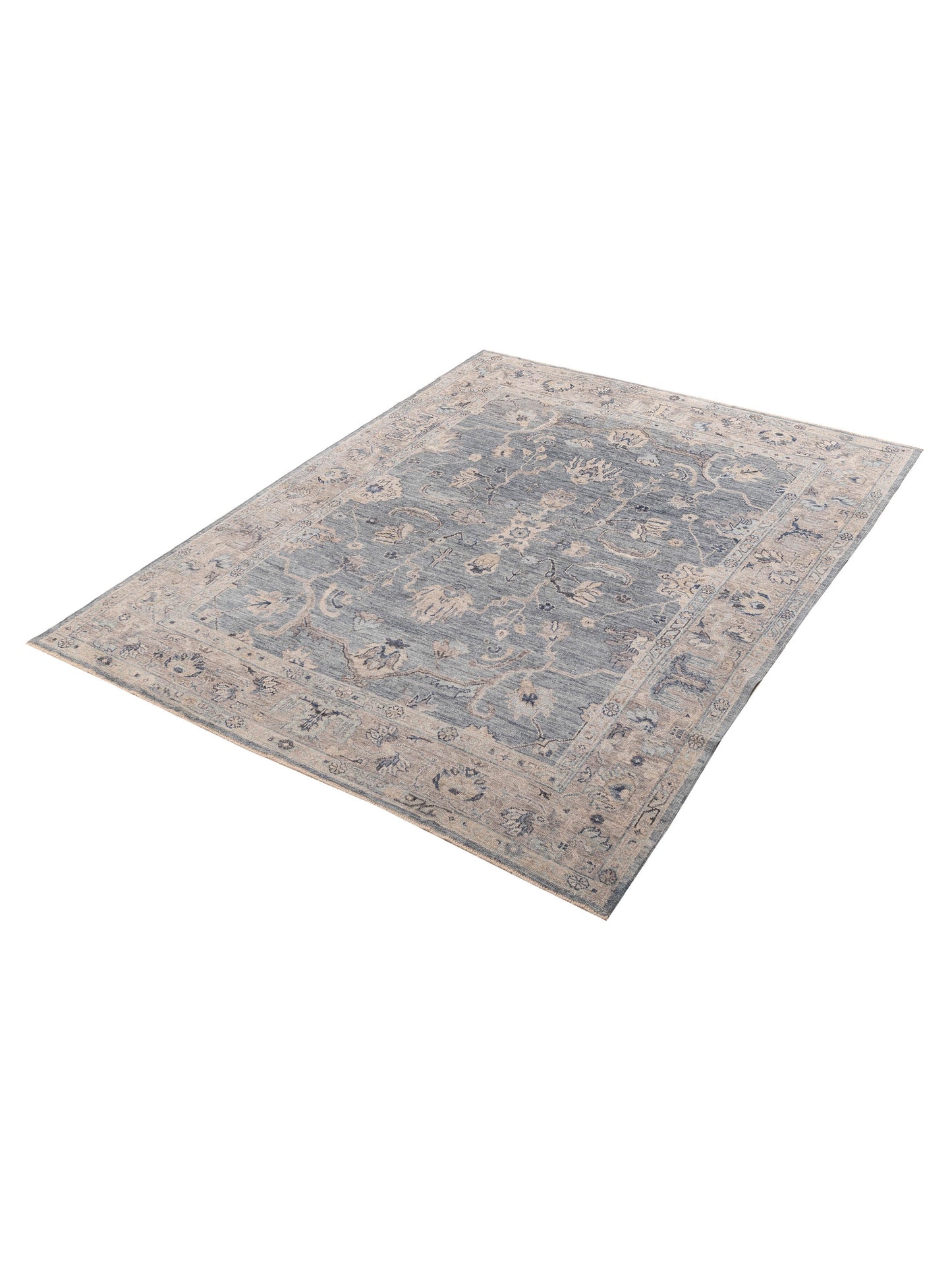 Angora Oushak 156114 Blue Gray 8x10.5 Hand Knotted Rug