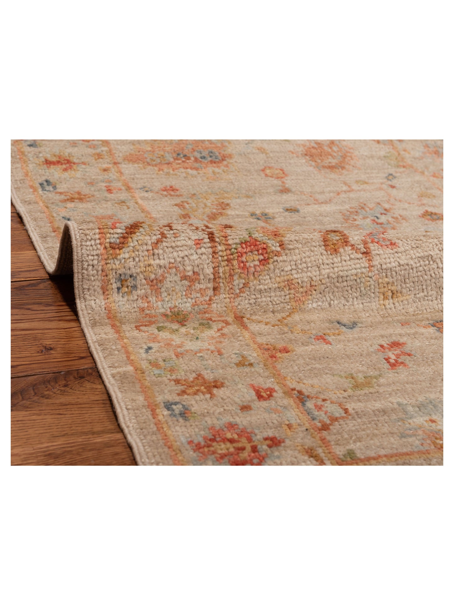 Angora Oushak 150235 Cream Cream 2.7x13.6 Hand Knotted Rug
