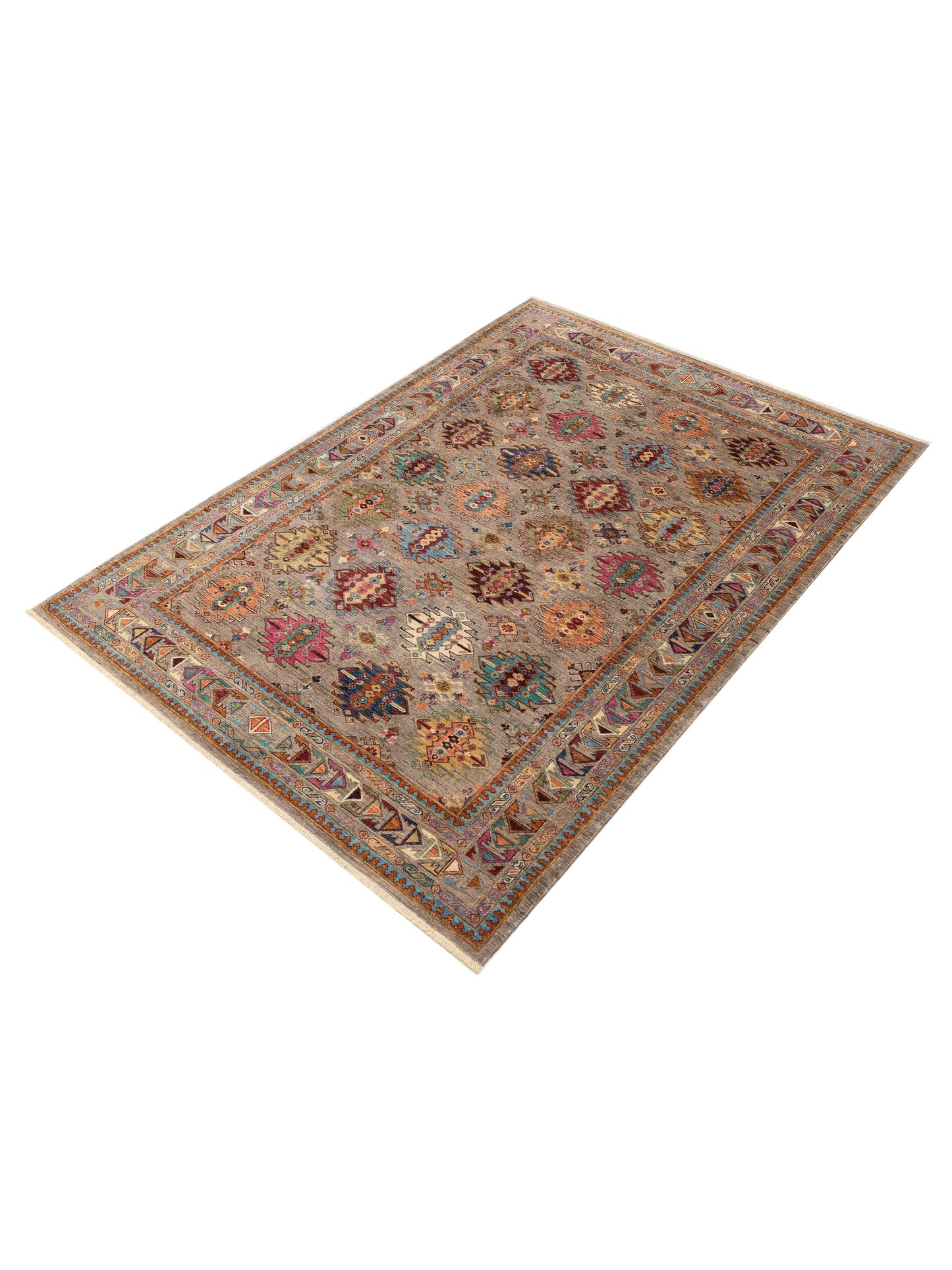 Kazak 151896 Gray Gray 6.9x9.8 Hand Knotted Rug