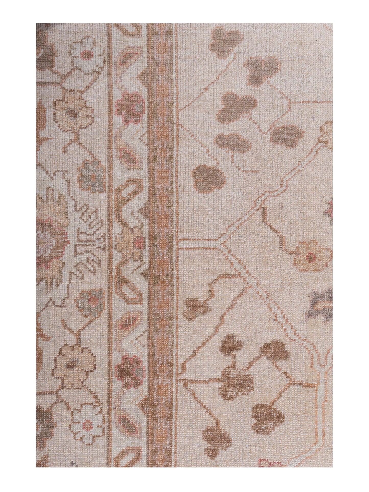 Angora Oushak 108098 Cream Cream 10.10x14.10 Hand Knotted Rug