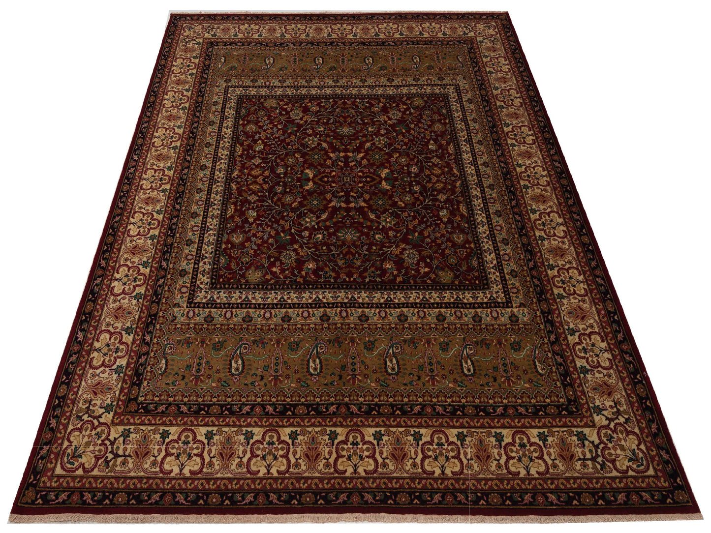 Sivas 129417 Red Ivory 8.1x9.11 Hand Knotted Rug