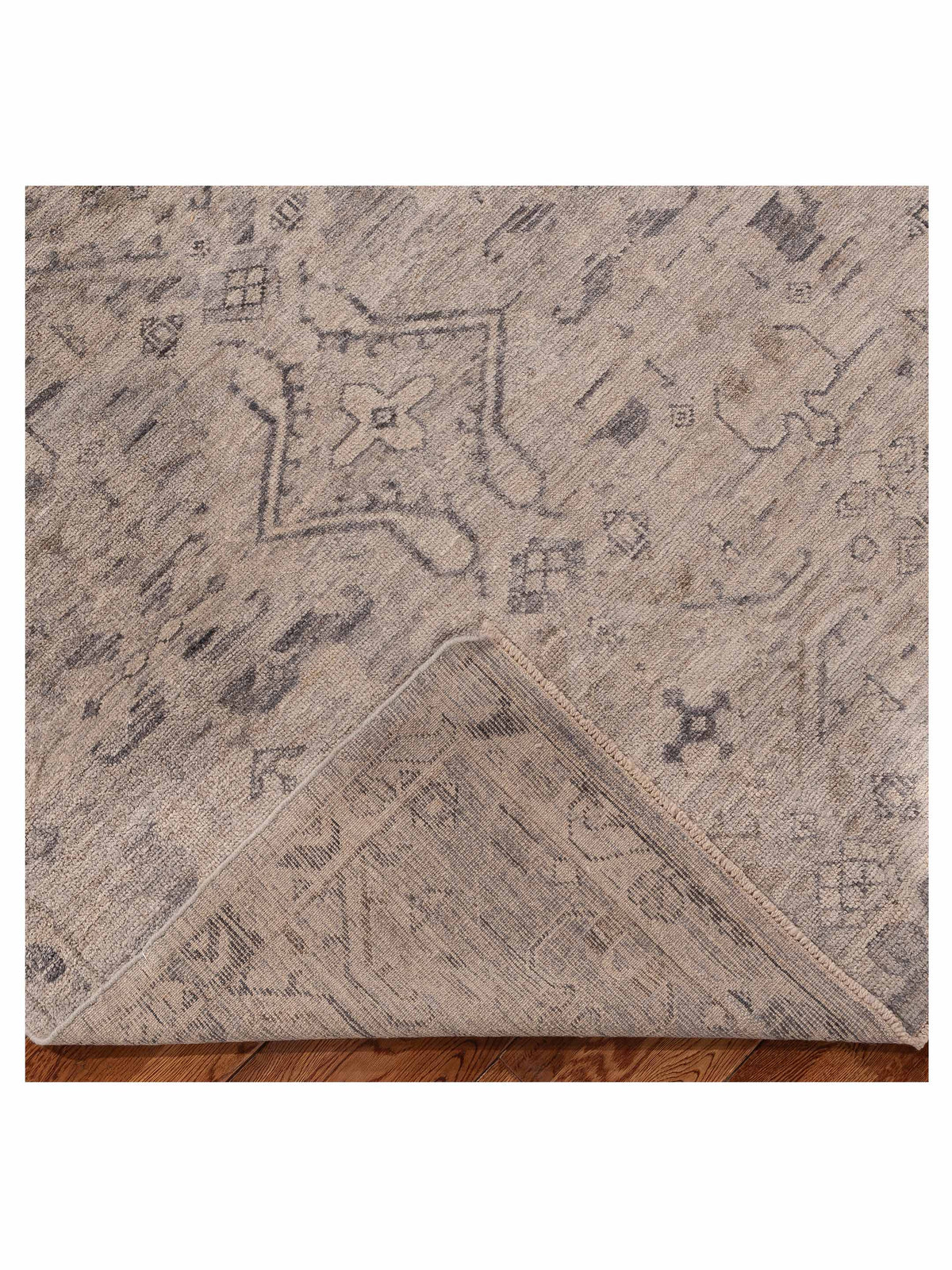 Angora Oushak 156138 Gray Gray 7.10x9.7 Hand Knotted Rug